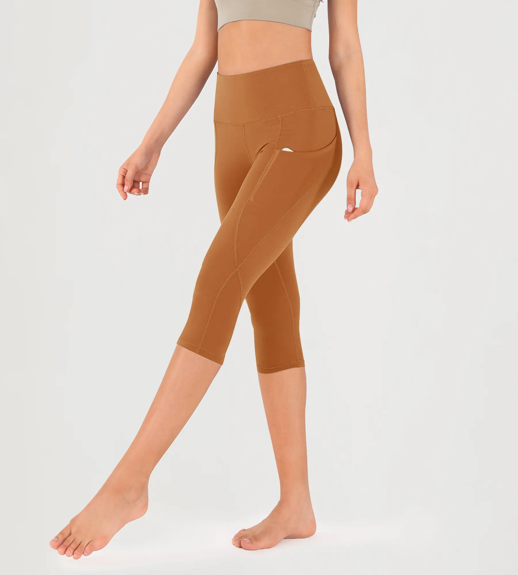 19" High Waist Yoga Capris with Pockets - Image 18