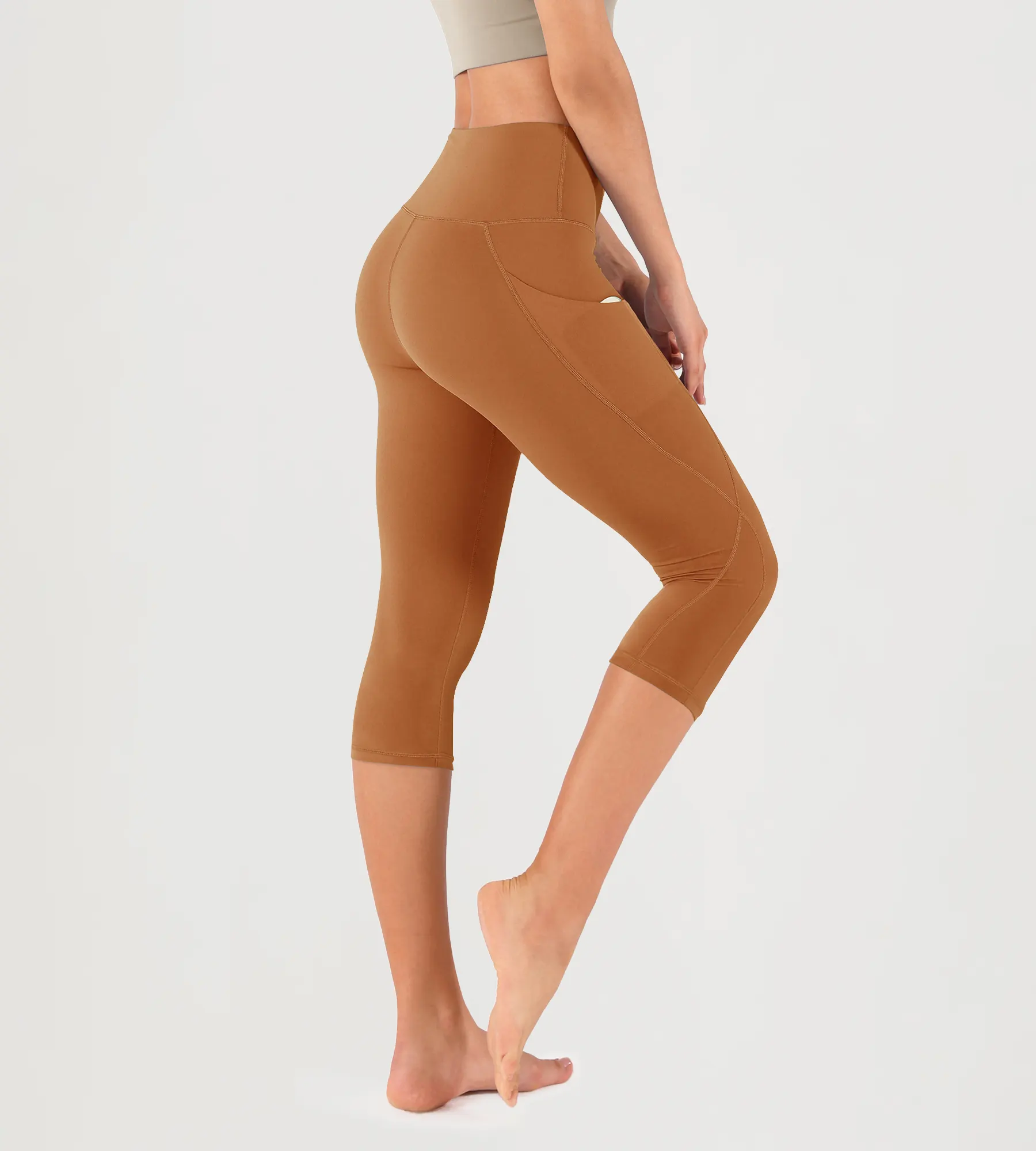 19" High Waist Yoga Capris with Pockets - Image 19