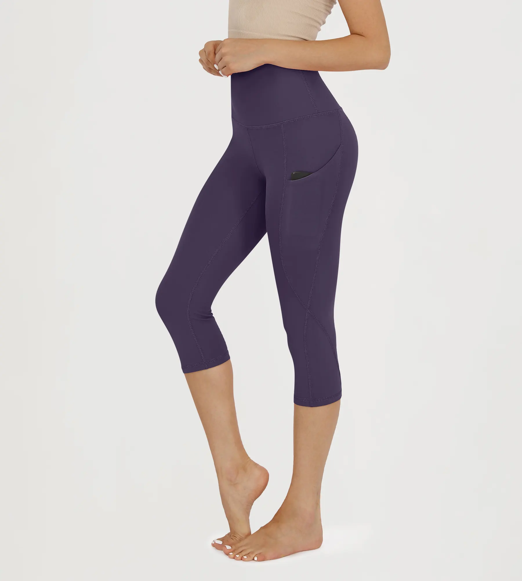 19" High Waist Yoga Capris with Pockets - Image 25
