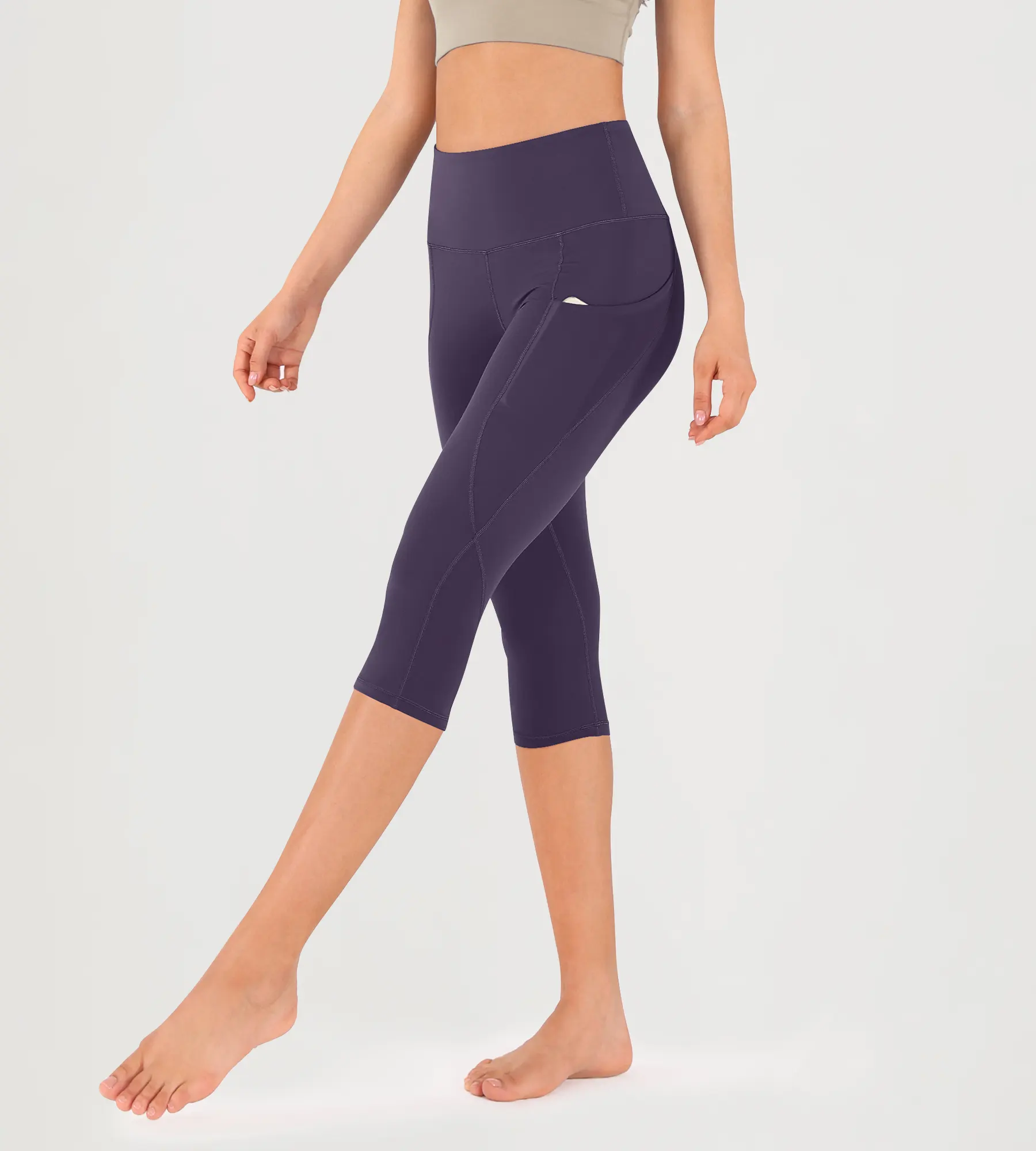 19" High Waist Yoga Capris with Pockets - Image 26