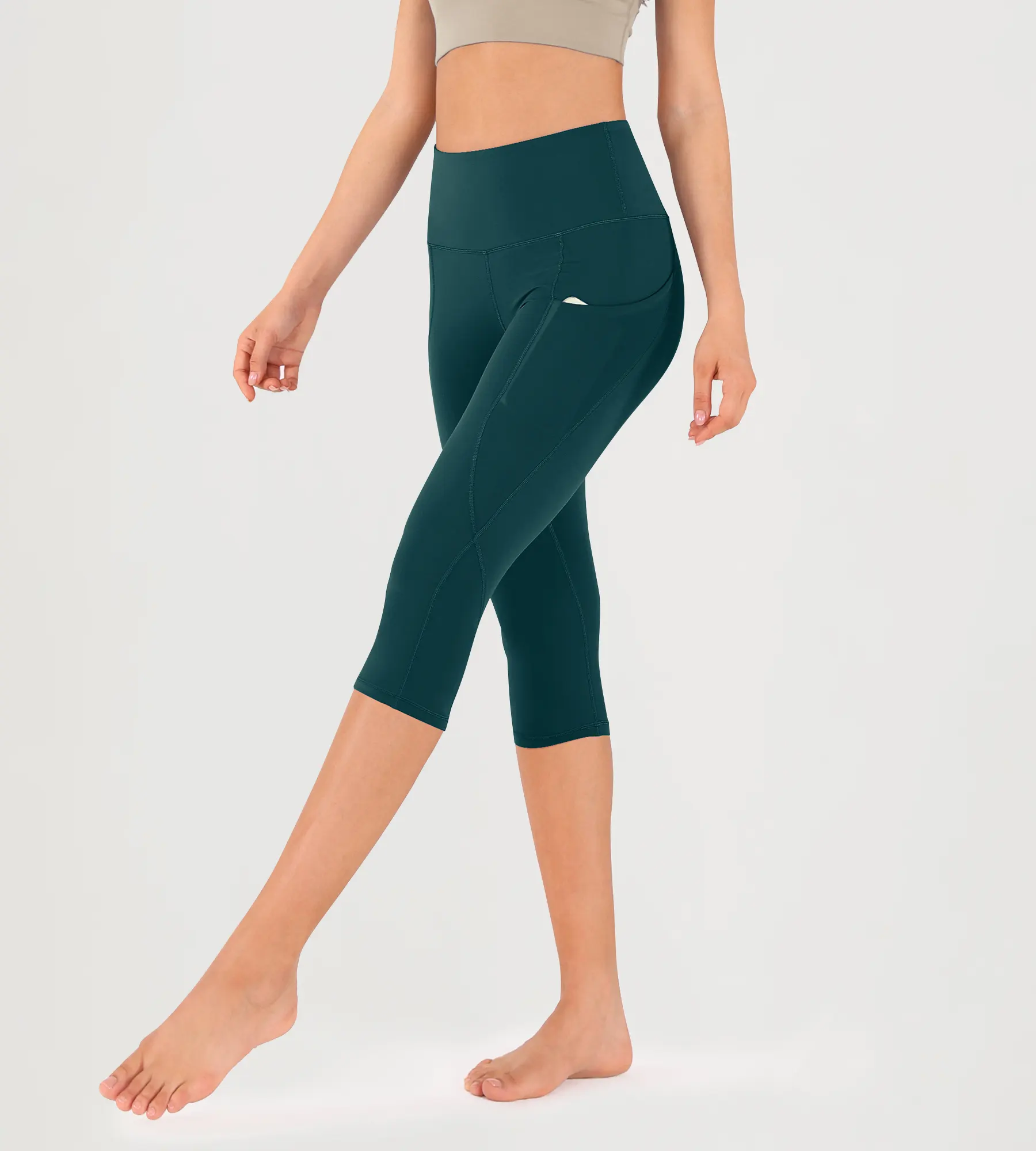 19" High Waist Yoga Capris with Pockets - Image 30