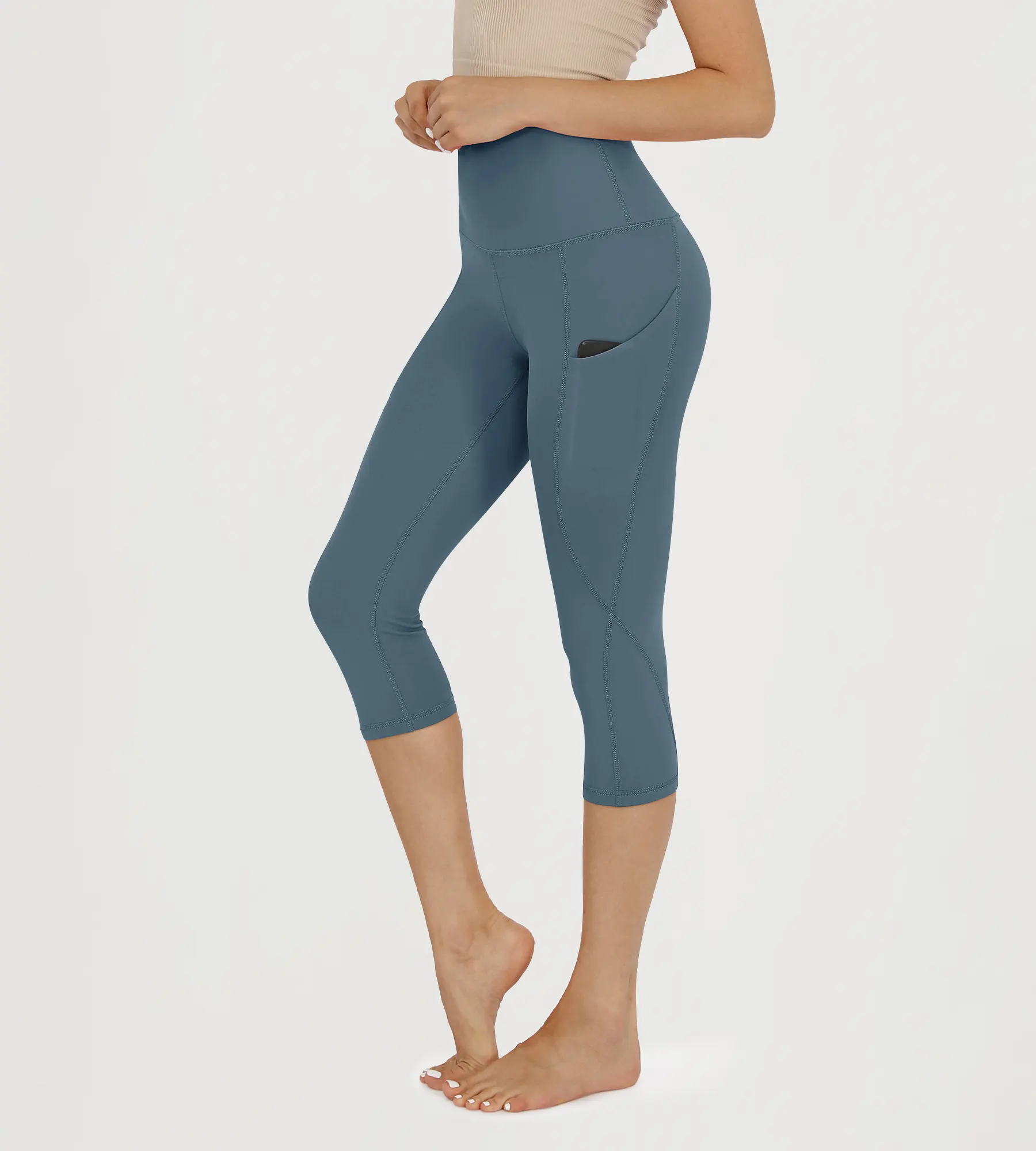 19" High Waist Yoga Capris with Pockets - Image 33