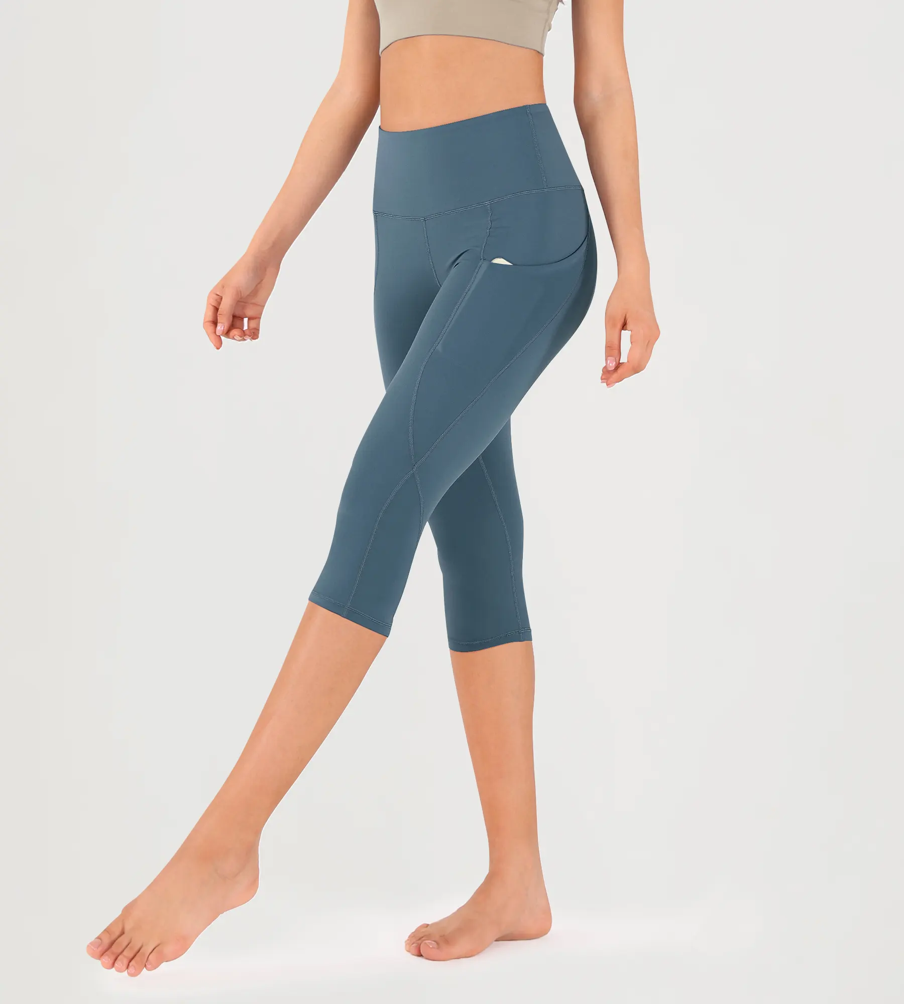 19" High Waist Yoga Capris with Pockets - Image 34
