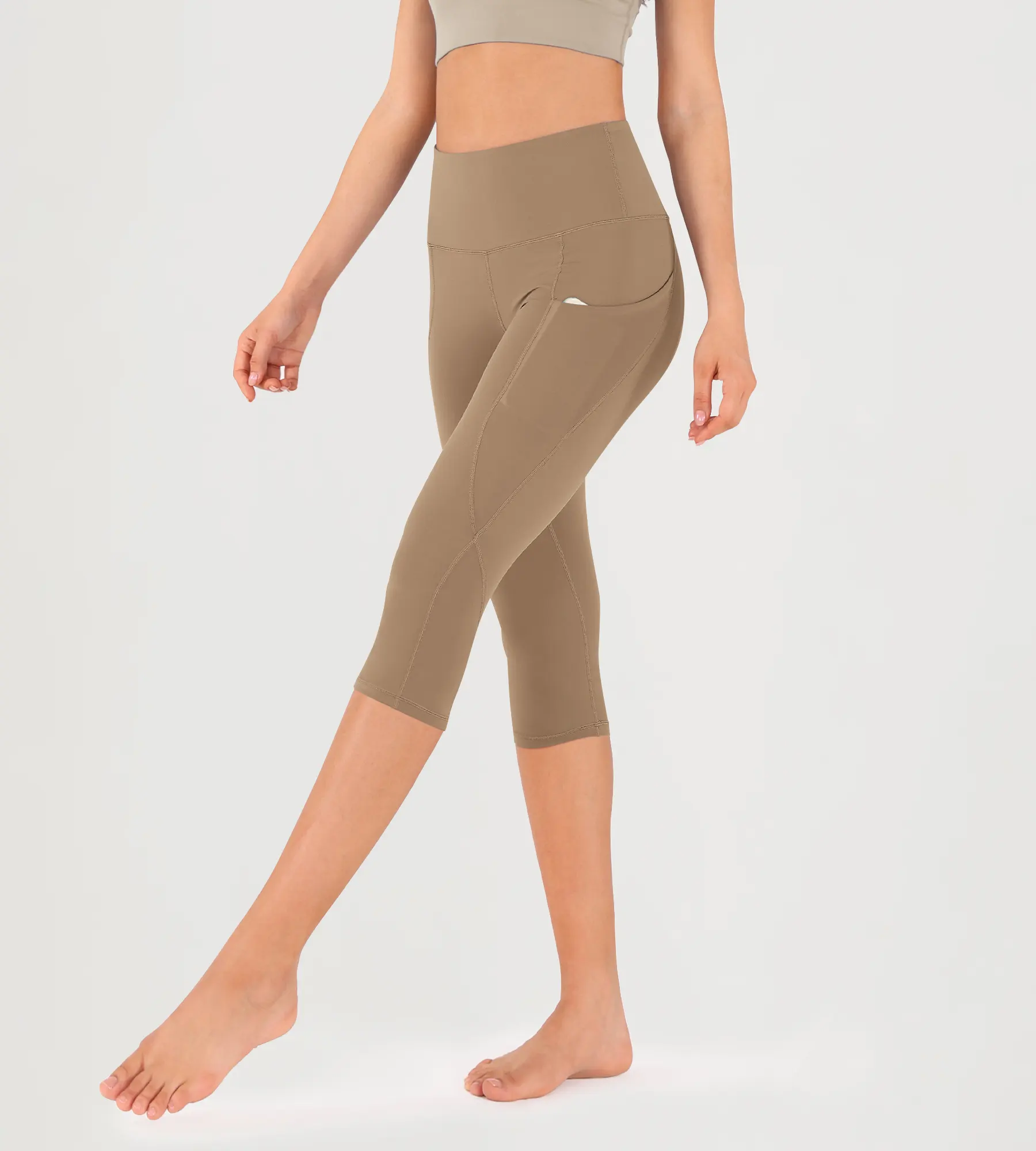 19" High Waist Yoga Capris with Pockets - Image 38