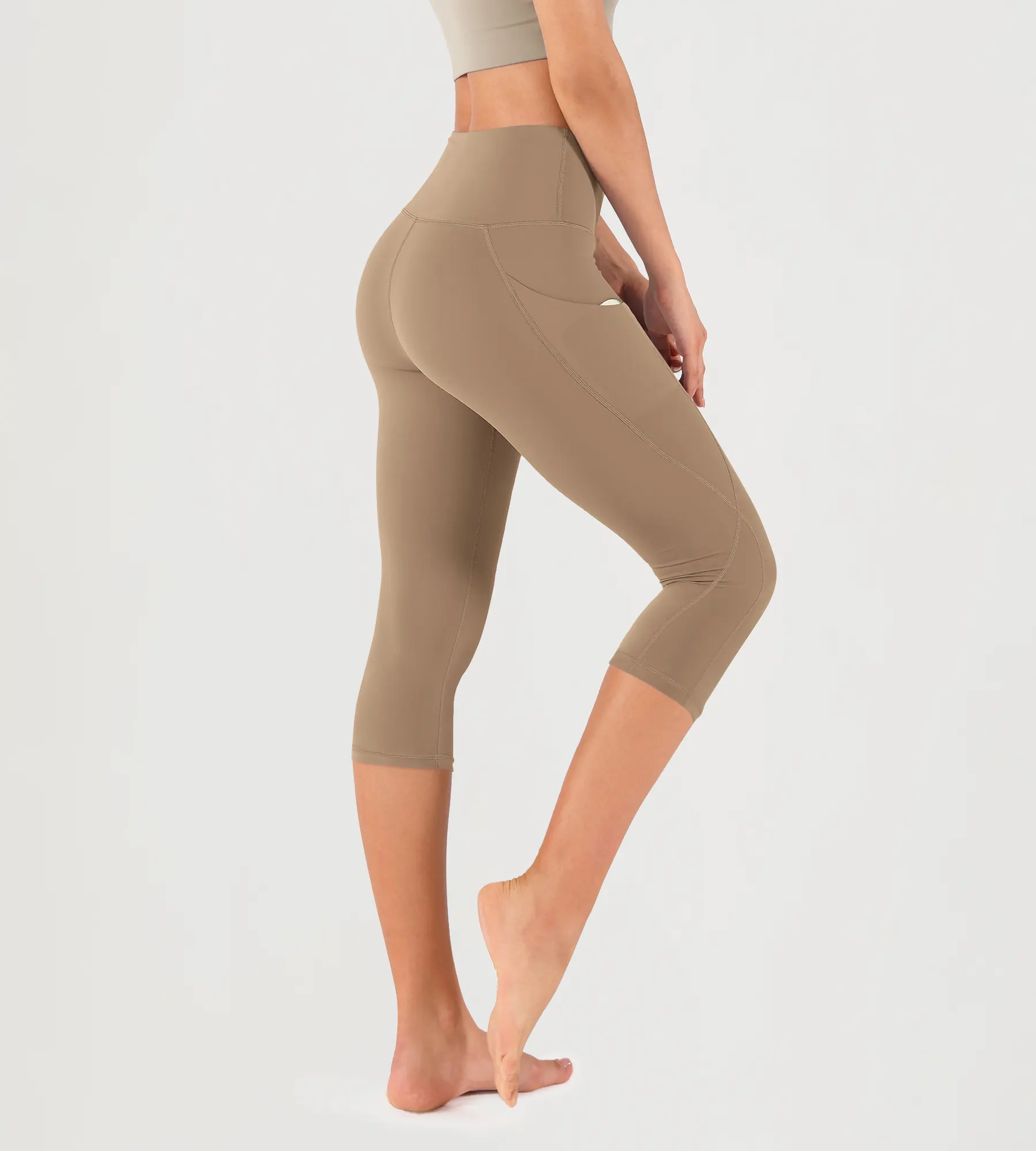 19" High Waist Yoga Capris with Pockets - Image 39