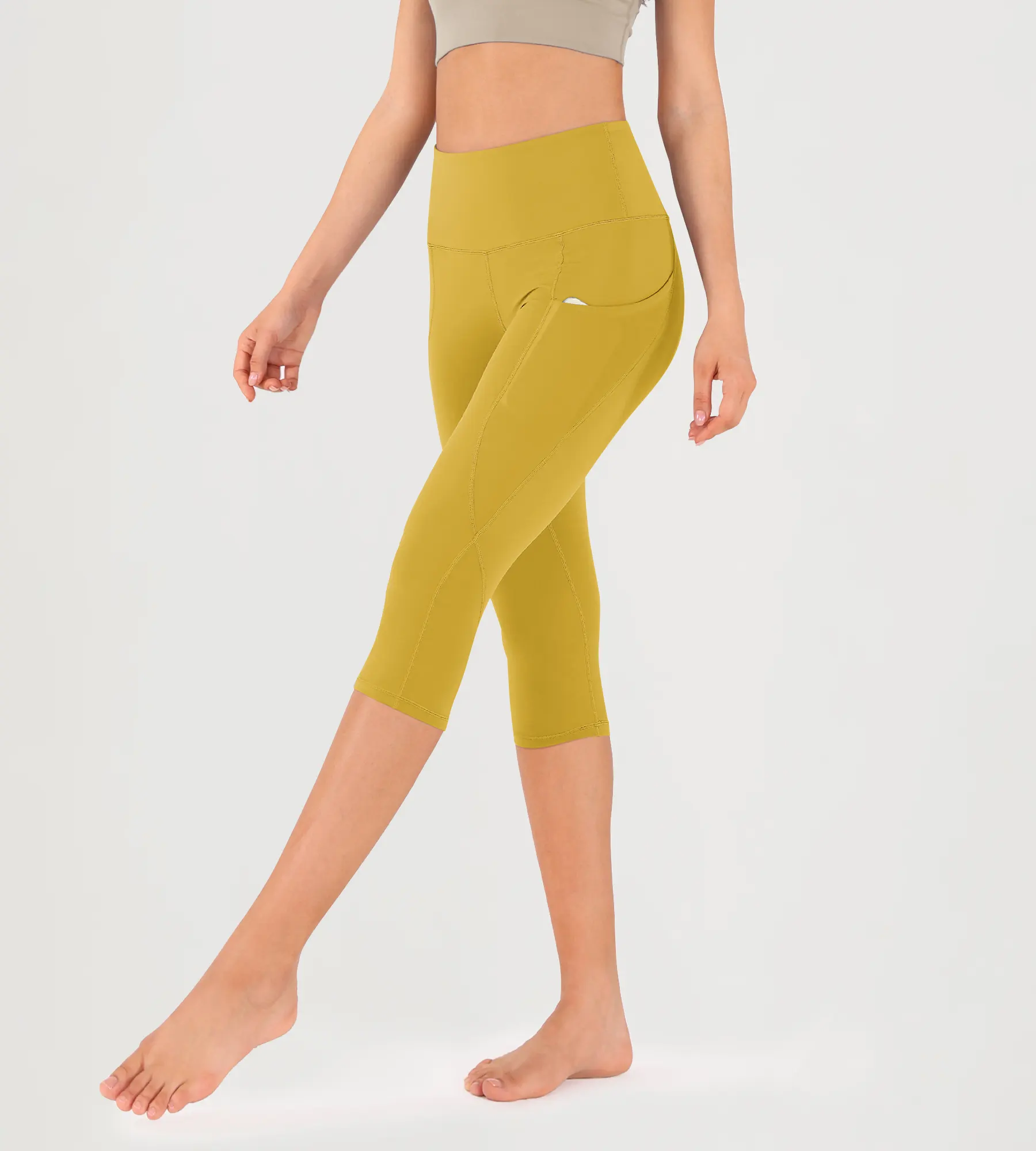 19" High Waist Yoga Capris with Pockets - Image 42