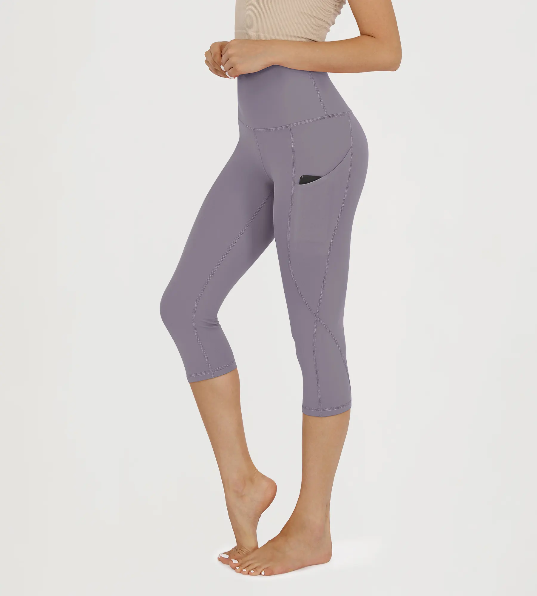 19" High Waist Yoga Capris with Pockets - Image 5
