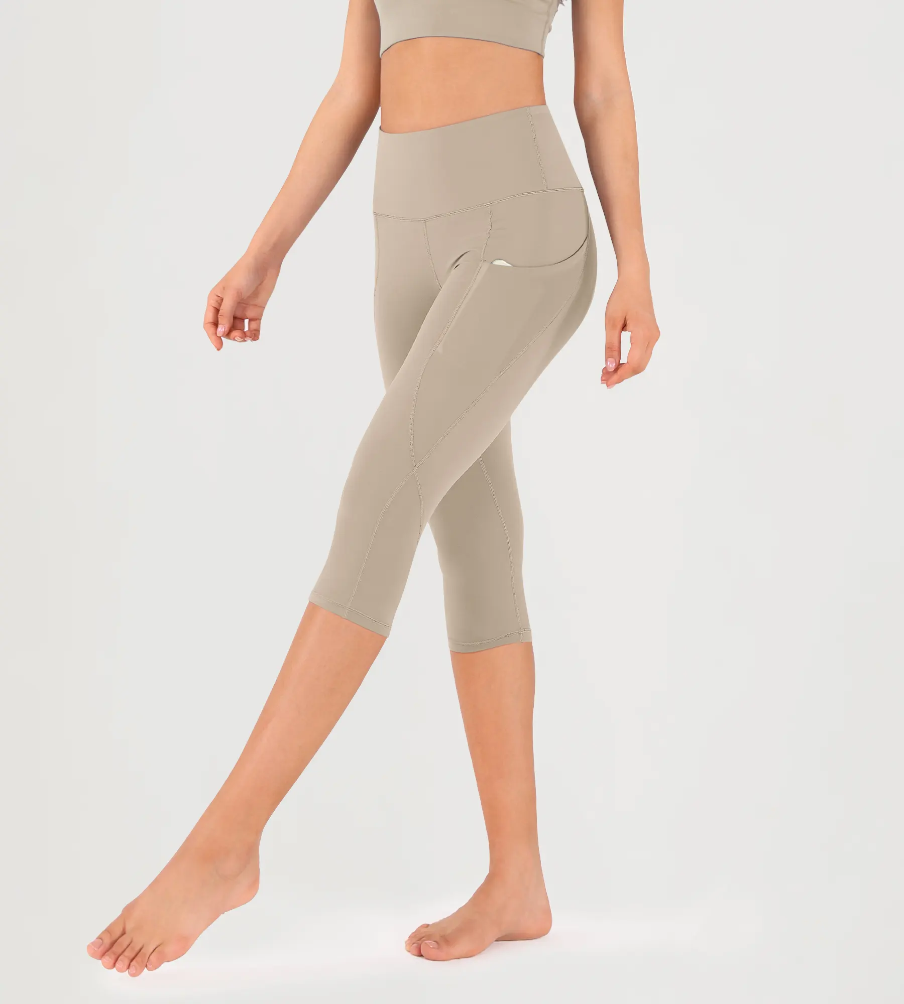 19" High Waist Yoga Capris with Pockets - Image 50