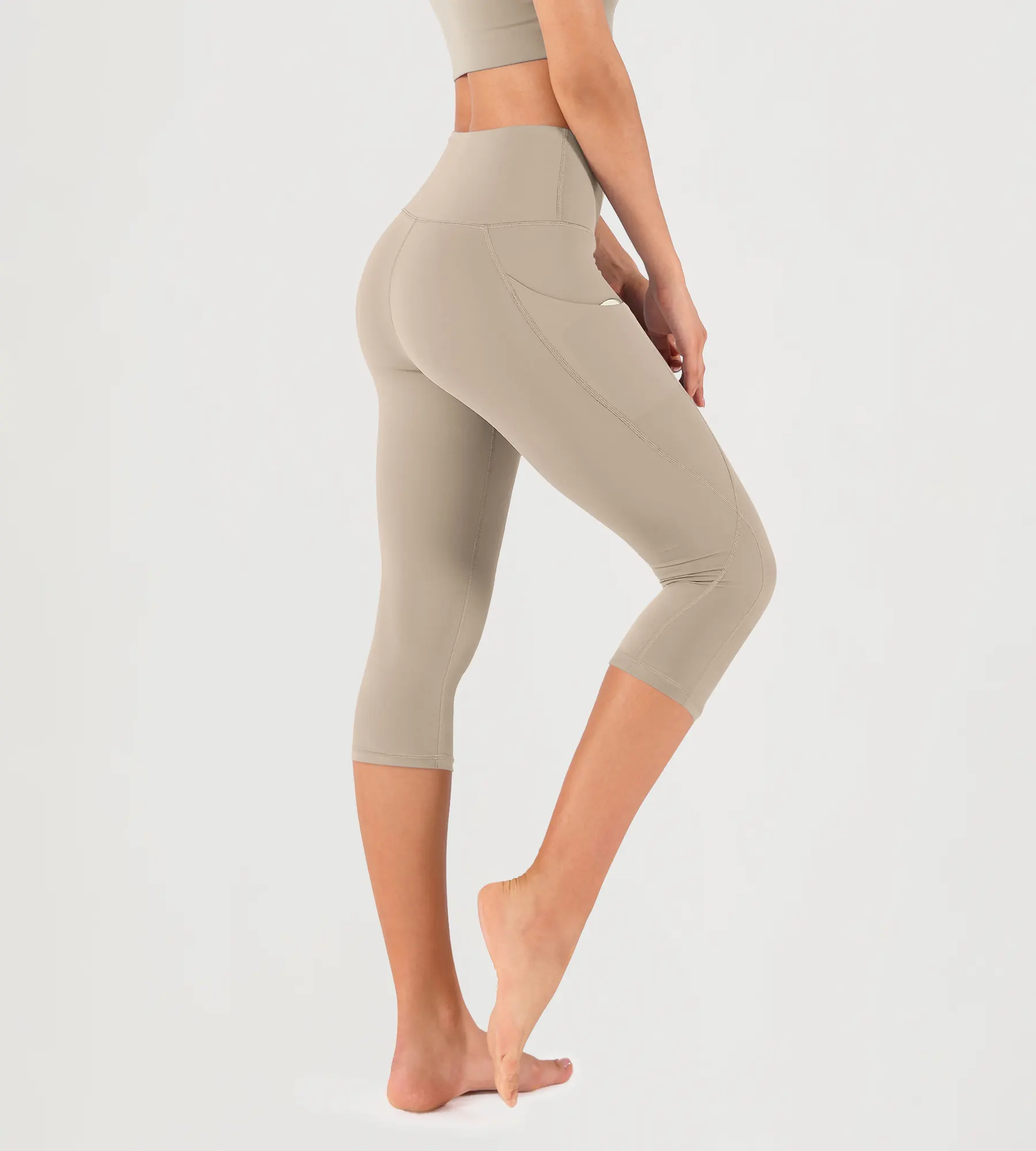 19" High Waist Yoga Capris with Pockets - Image 51