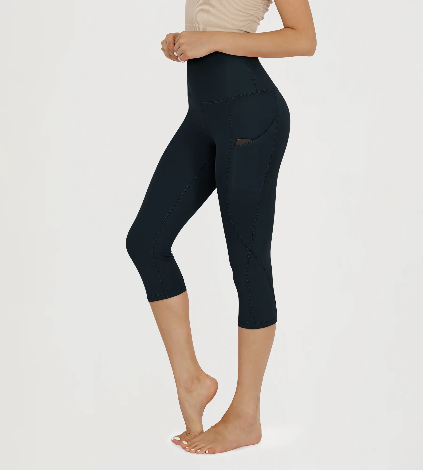 19" High Waist Yoga Capris with Pockets - Image 57