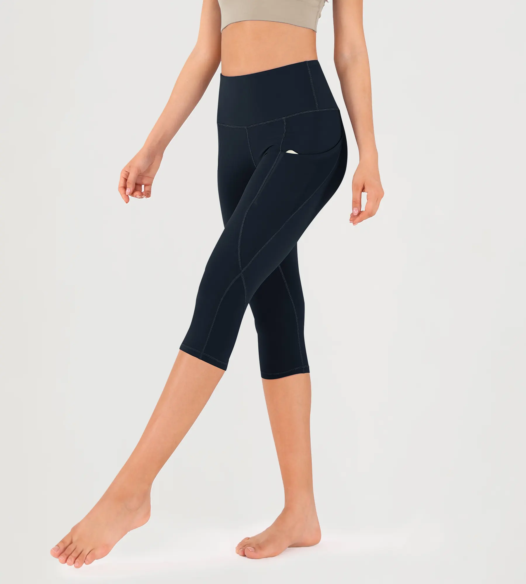 19" High Waist Yoga Capris with Pockets - Image 58