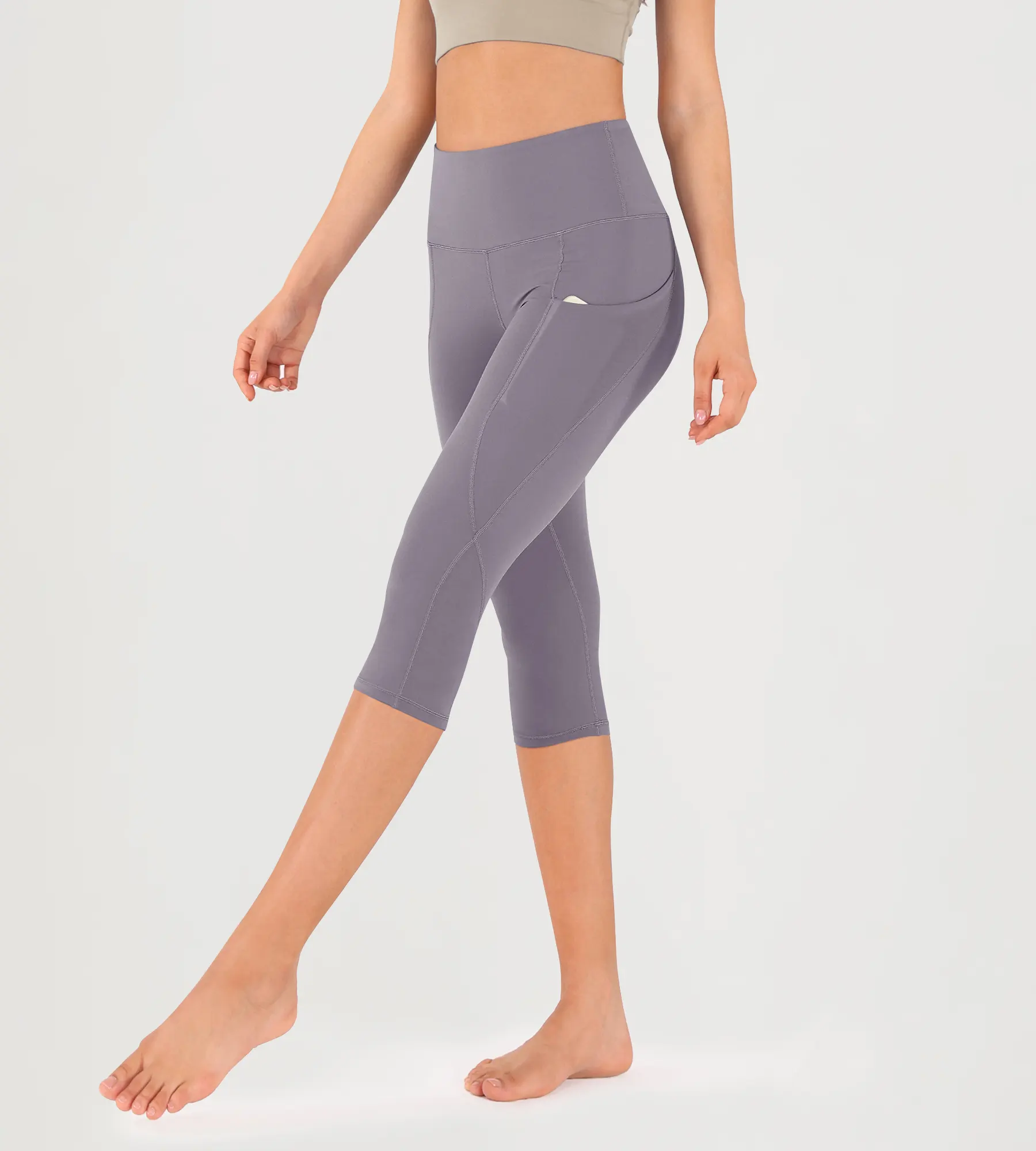 19" High Waist Yoga Capris with Pockets - Image 6
