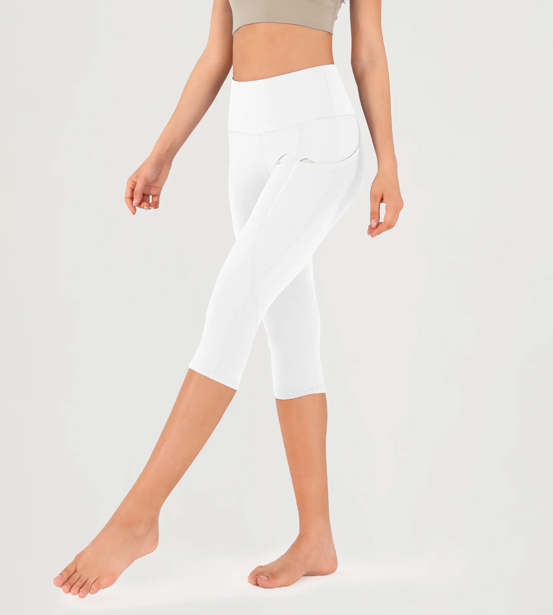 19" High Waist Yoga Capris with Pockets - Image 62