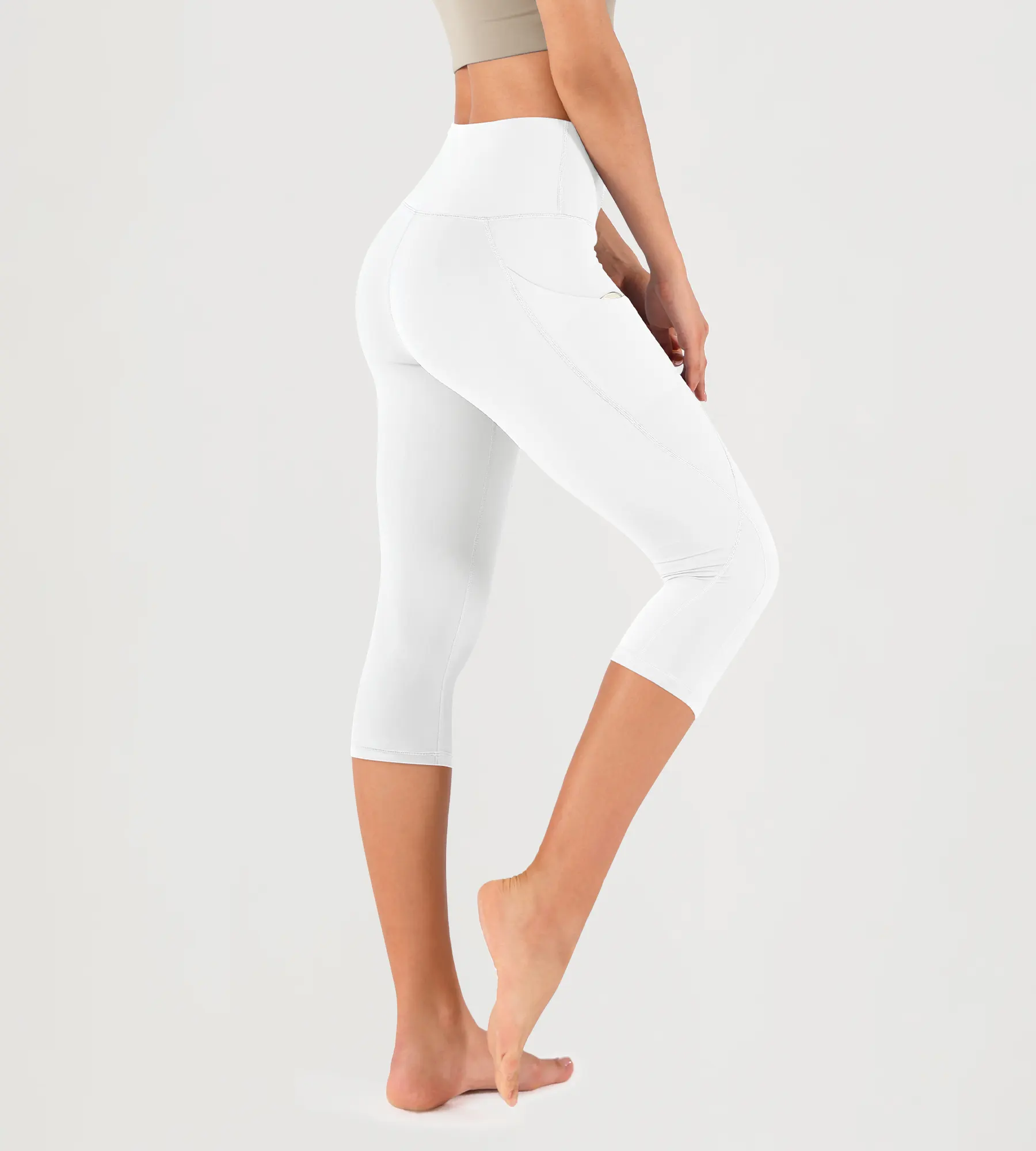 19" High Waist Yoga Capris with Pockets - Image 63