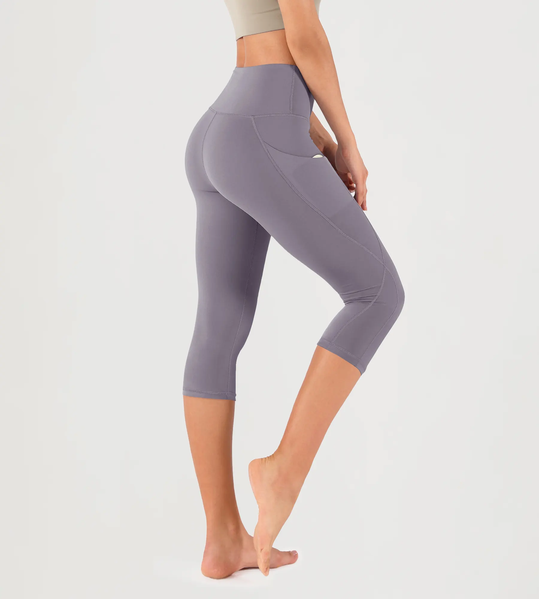19" High Waist Yoga Capris with Pockets - Image 7