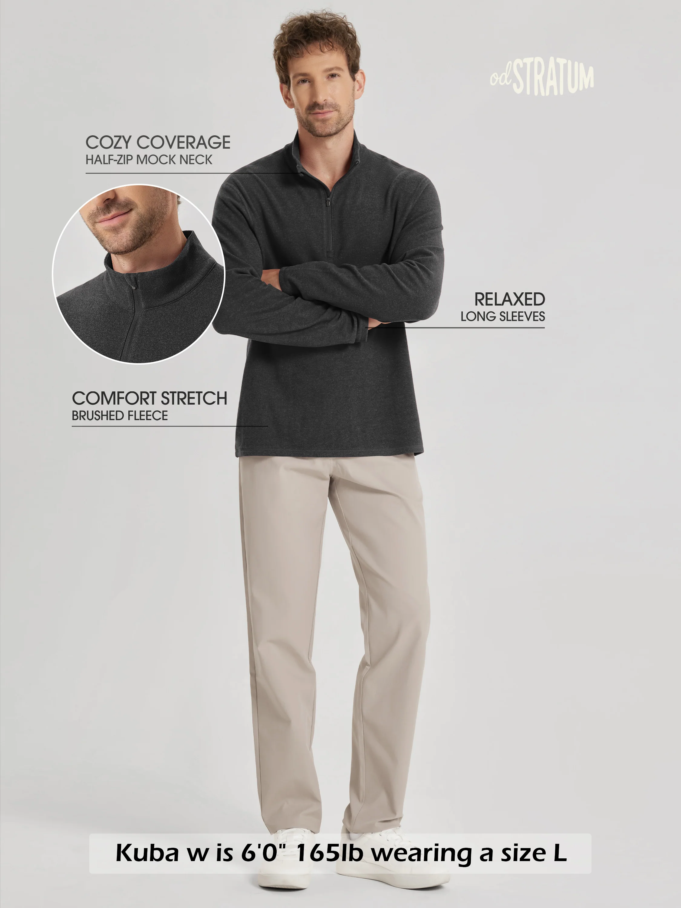 Men's Stretch Fleece Half-Zip Sweatshirts - Image 19