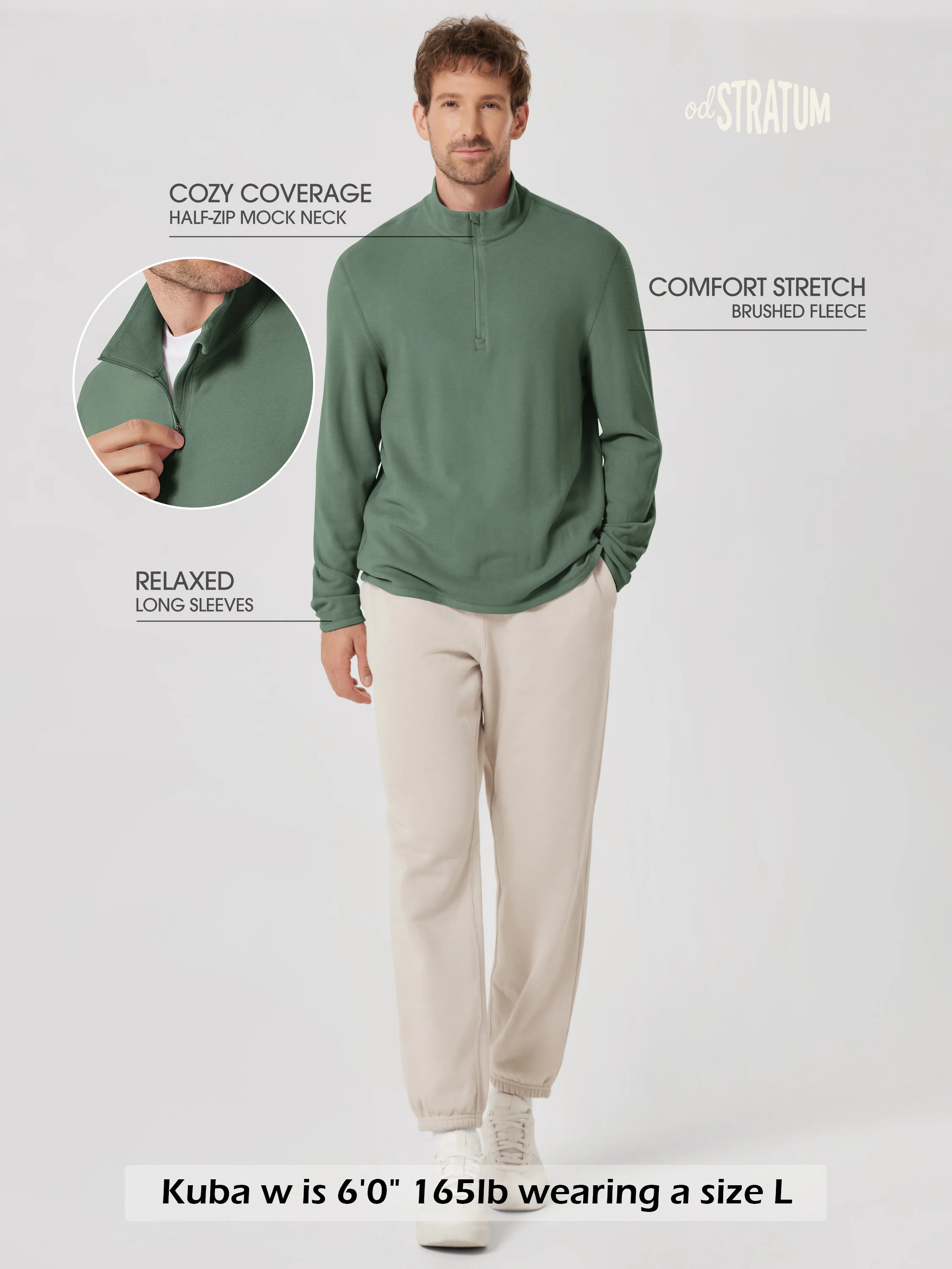 Men's Stretch Fleece Half-Zip Sweatshirts - Image 4