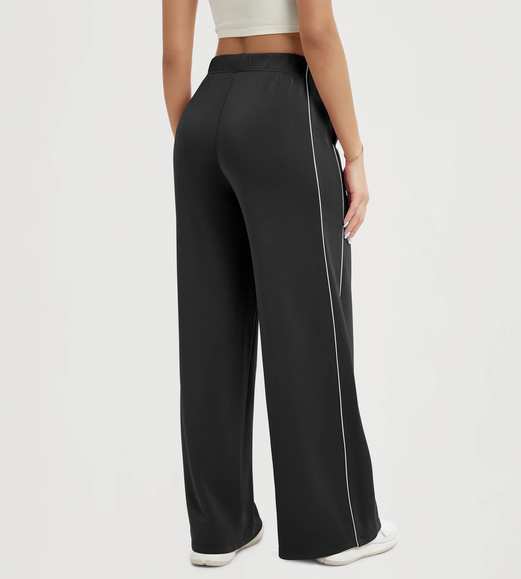 ODODOS Modal Extra Wide Leg Pants with Pockets Drawstring