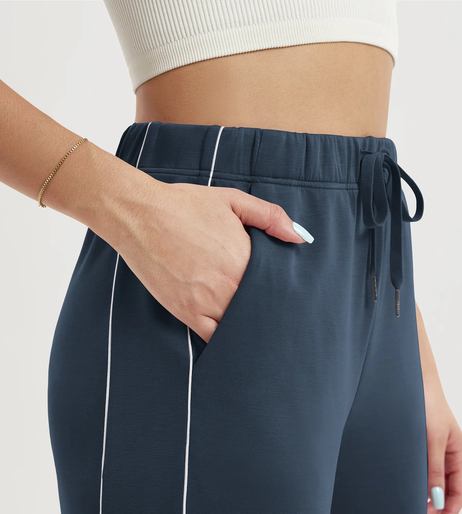 ODODOS Modal Extra Wide Leg Pants with Pockets Drawstring - Image 15