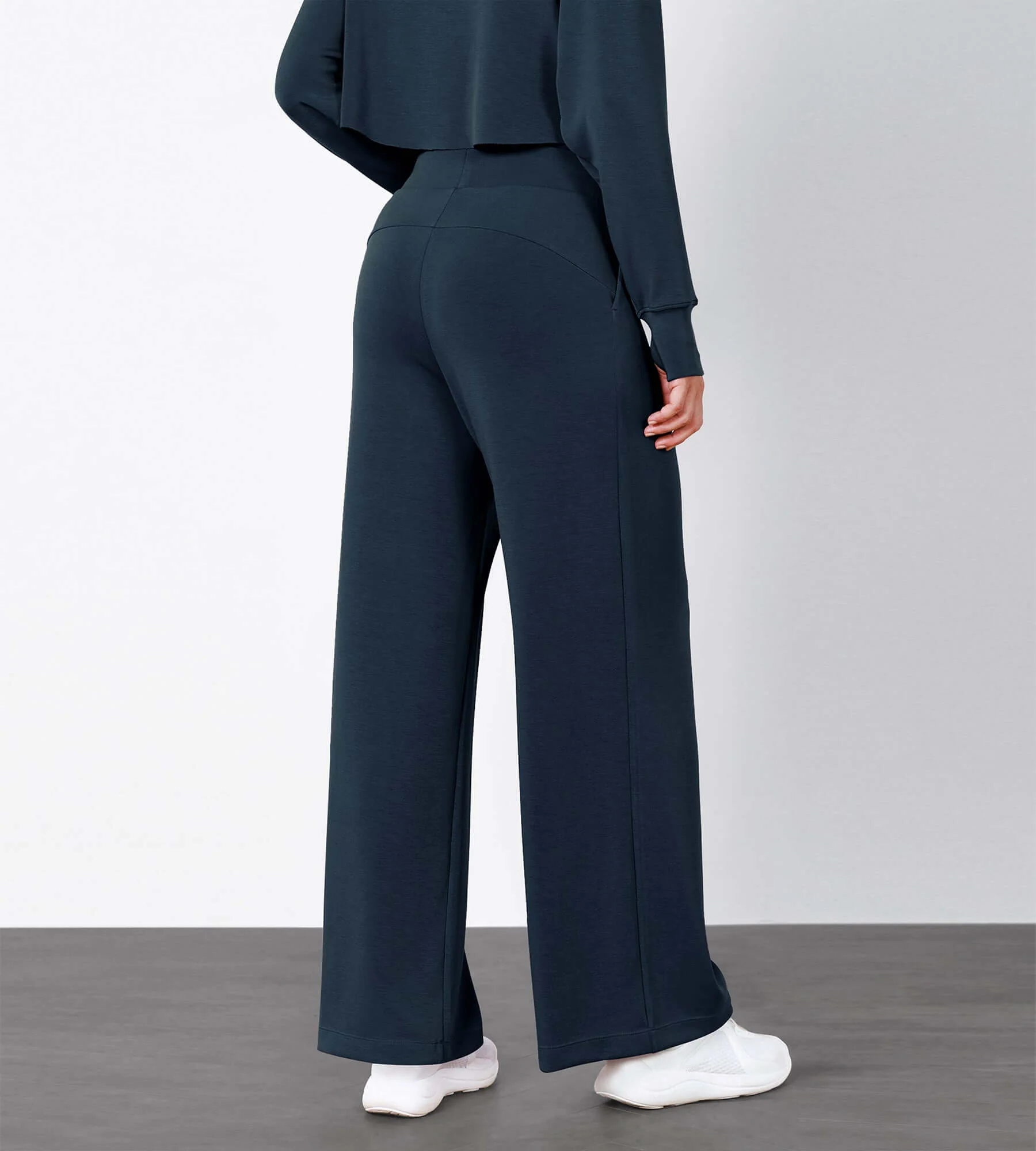 Modal Soft High Waist Wide Leg Casual Pants with Pockets - Image 13
