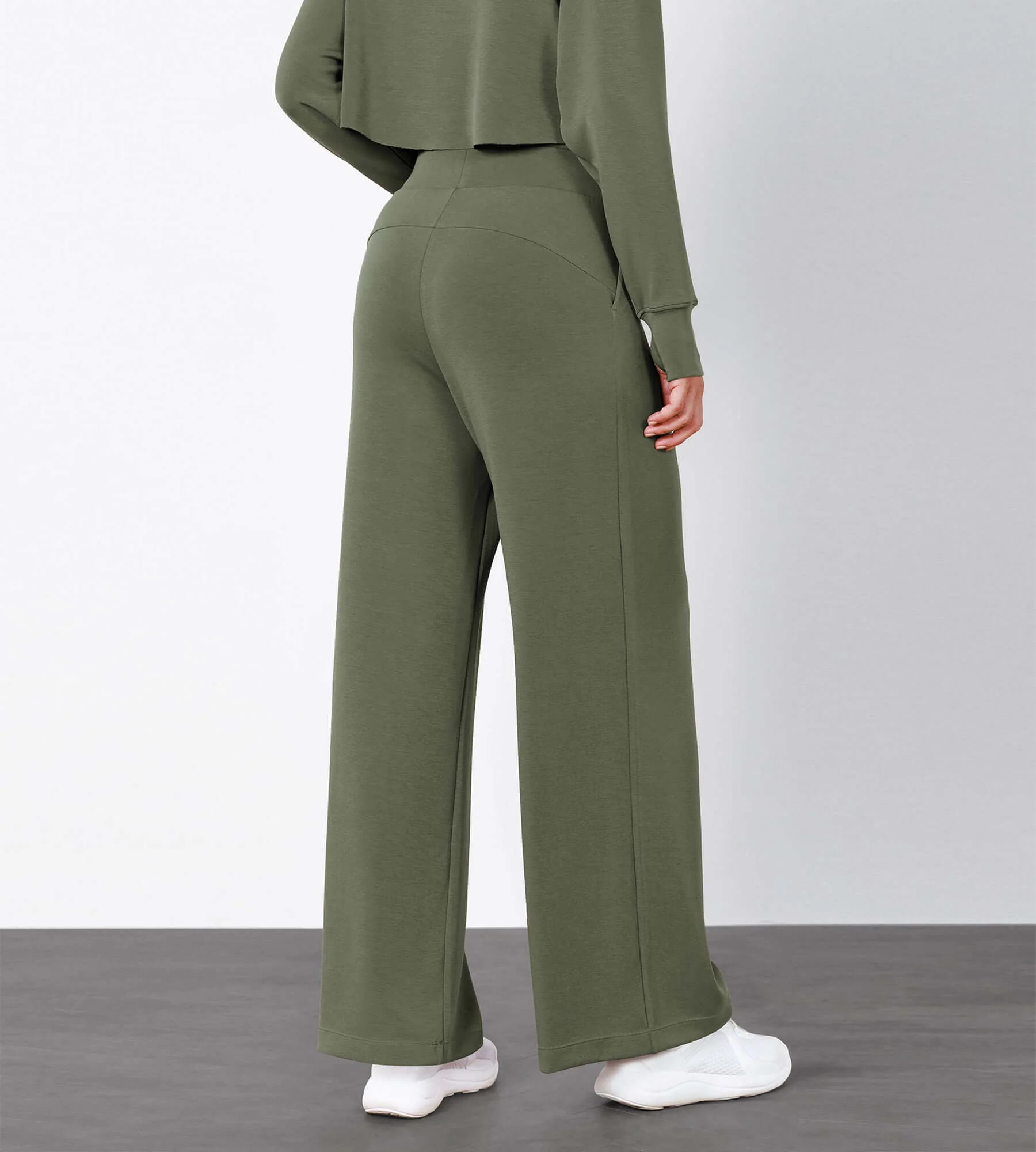 Modal Soft High Waist Wide Leg Casual Pants with Pockets - Image 17