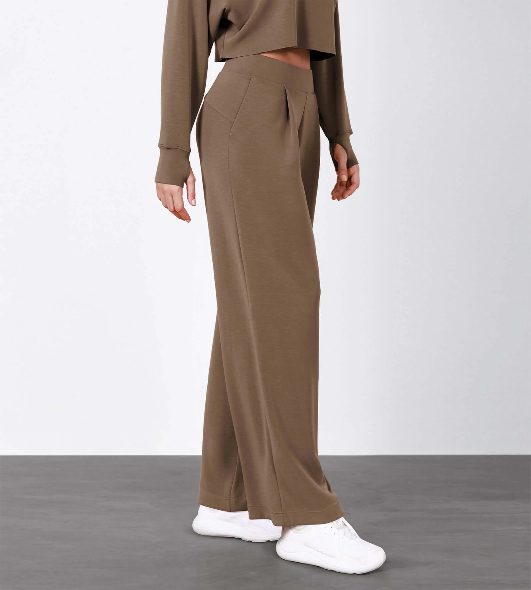 Modal Soft High Waist Wide Leg Casual Pants with Pockets - Image 31