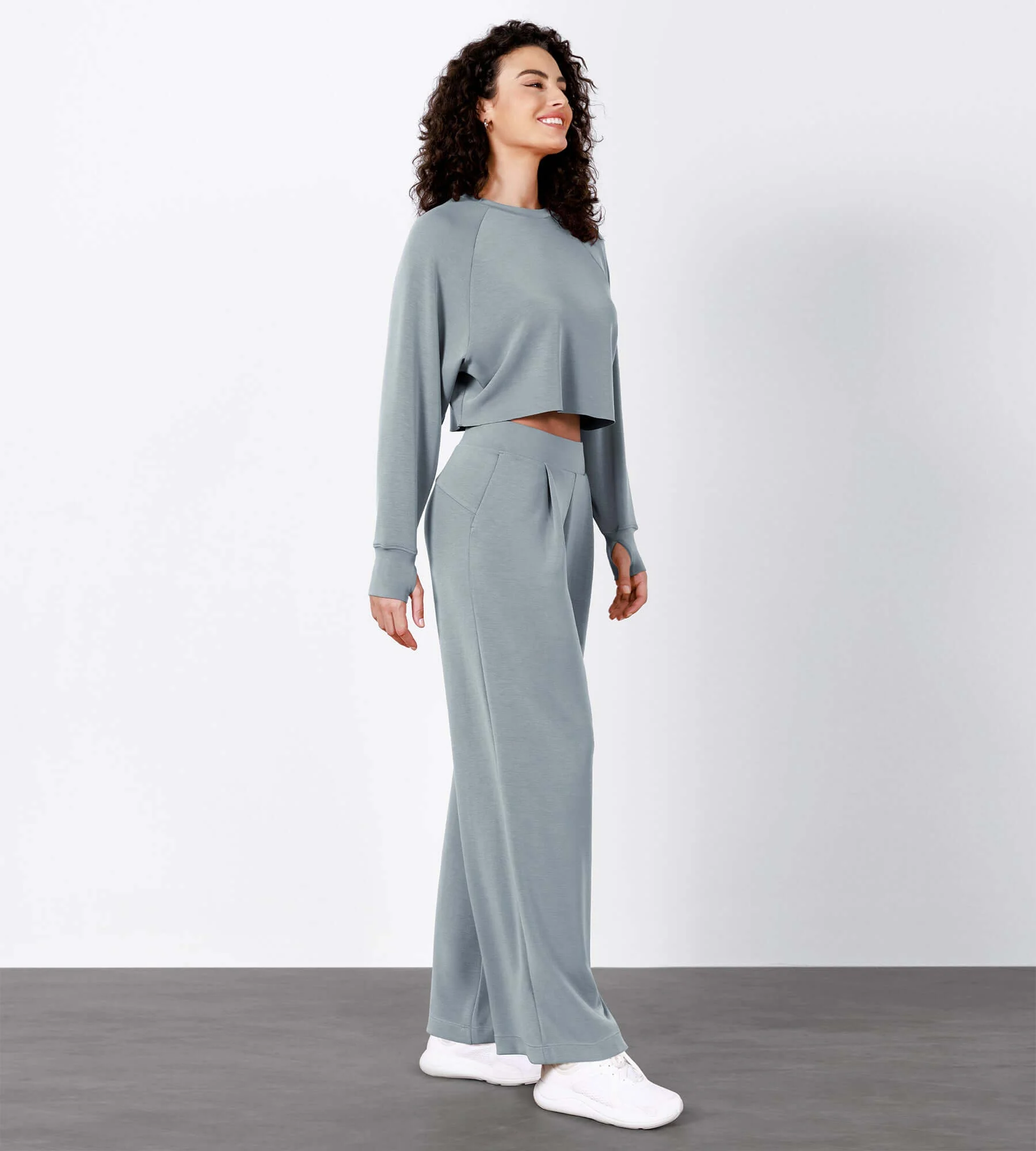 Modal Soft High Waist Wide Leg Casual Pants with Pockets - Image 36