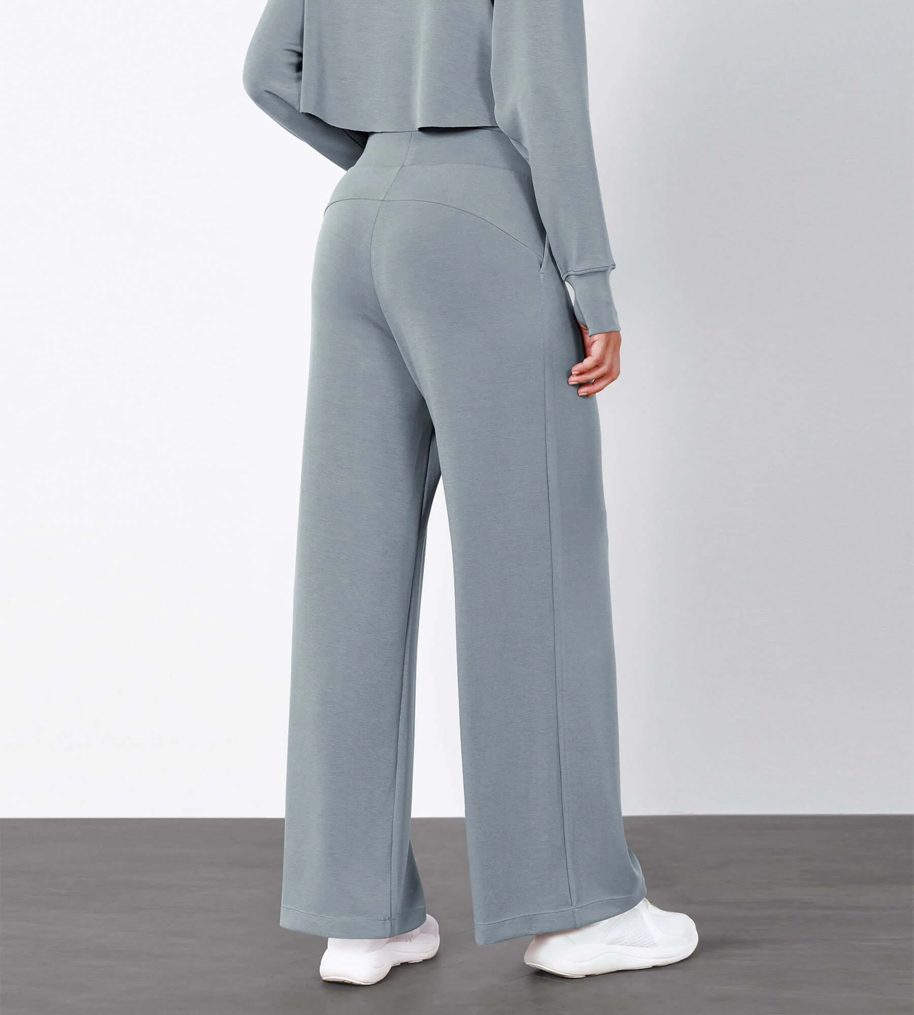 Modal Soft High Waist Wide Leg Casual Pants with Pockets - Image 37
