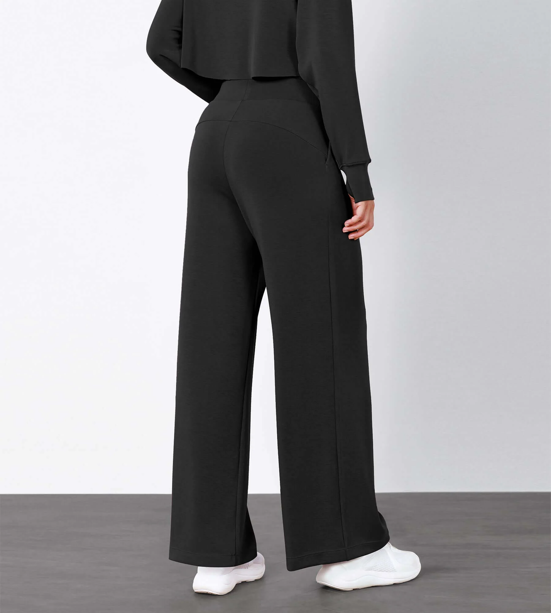Modal Soft High Waist Wide Leg Casual Pants with Pockets - Image 6