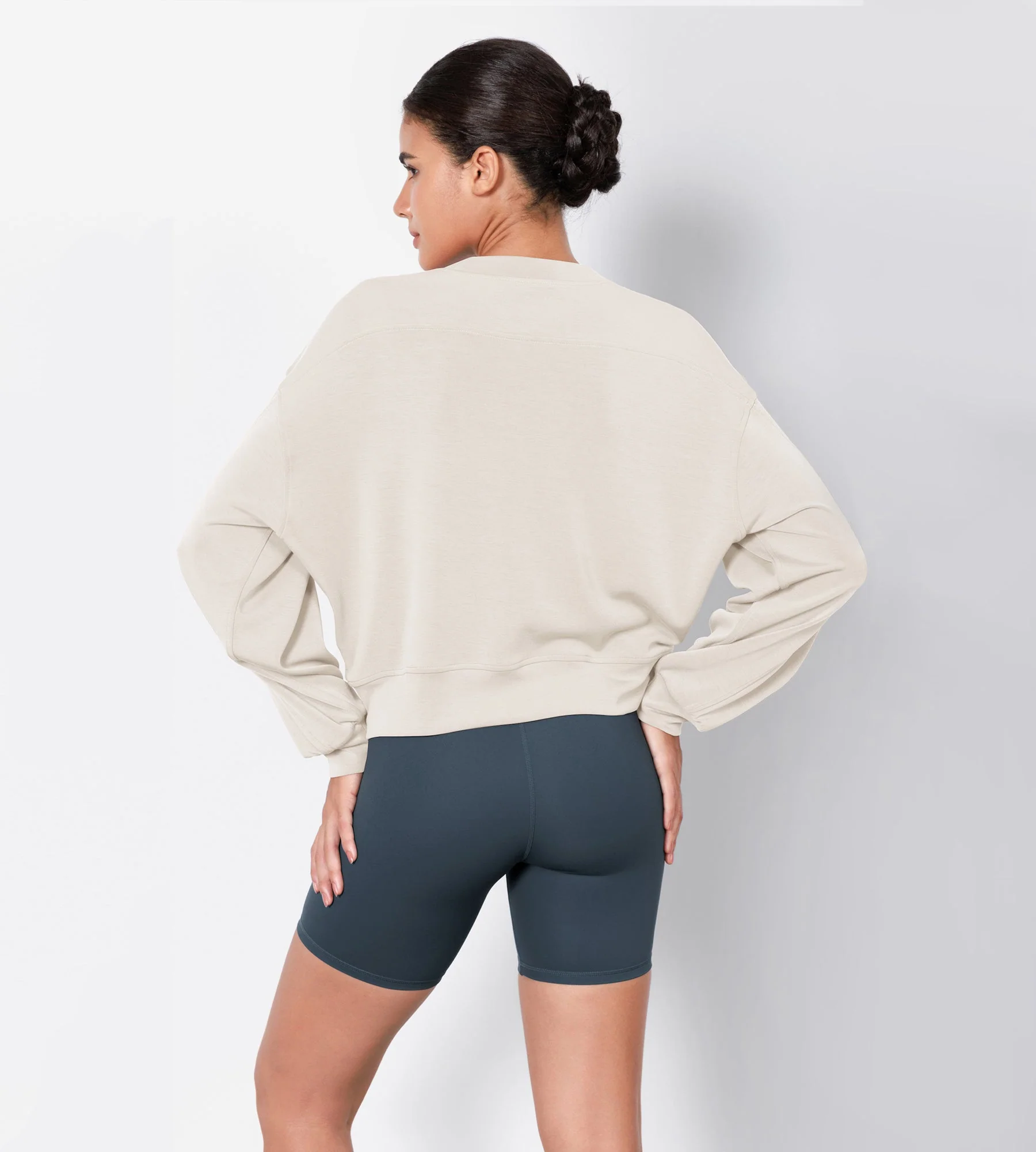 Modal Soft Long Sleeve Cropped Sweatshirts - Image 24