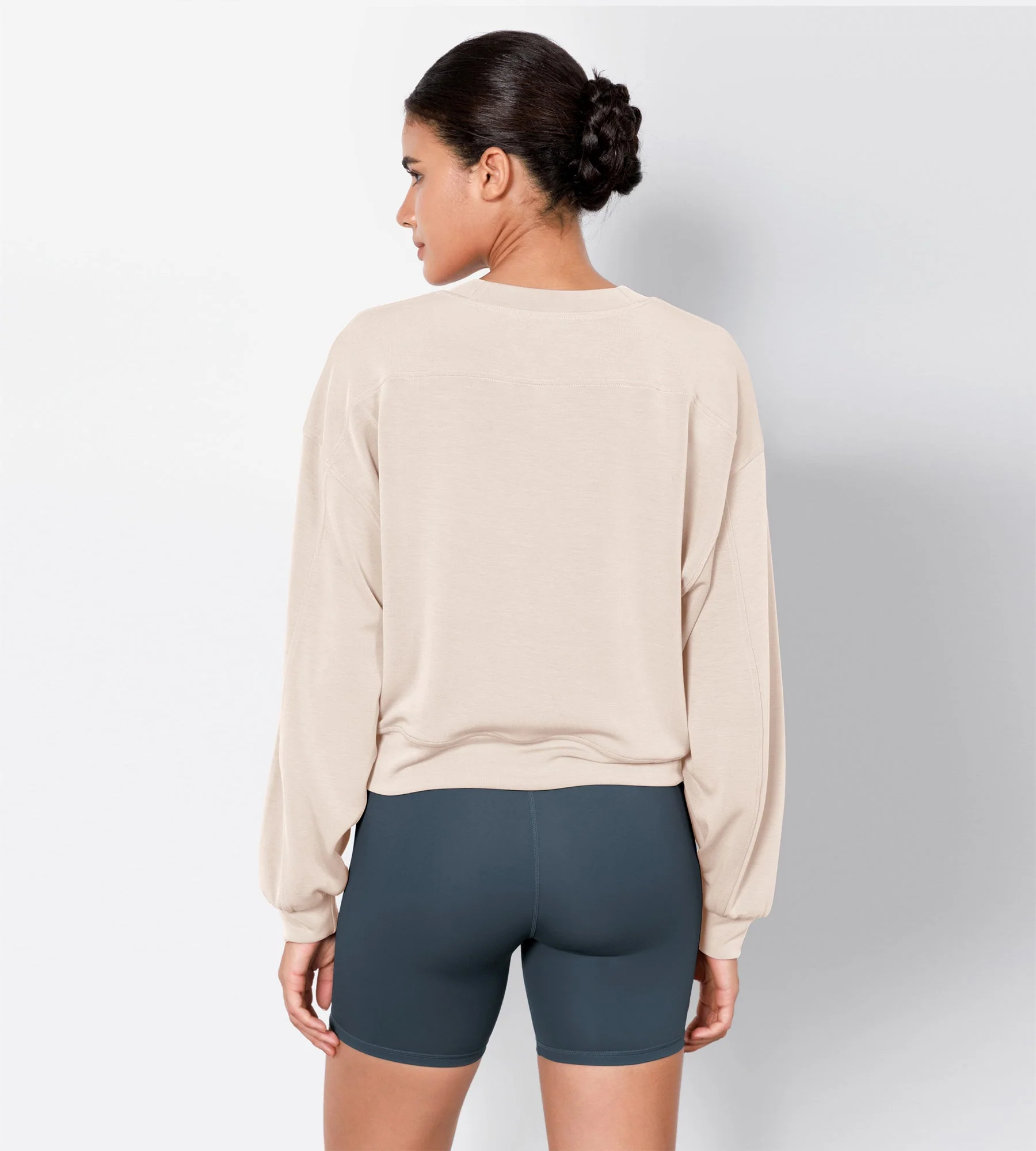 Modal Soft Long Sleeve Cropped Sweatshirts - Image 27