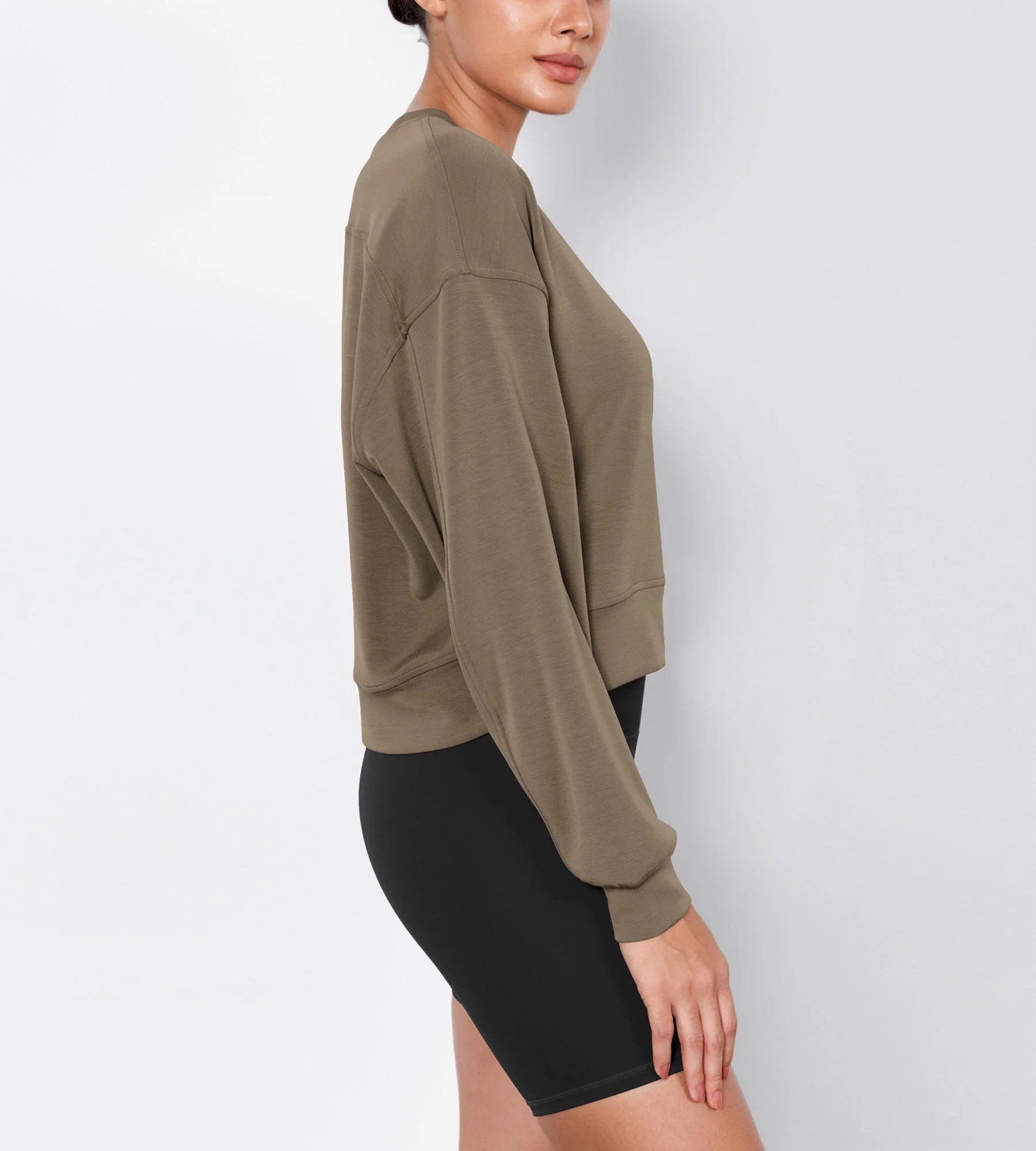 Modal Soft Long Sleeve Cropped Sweatshirts - Image 30