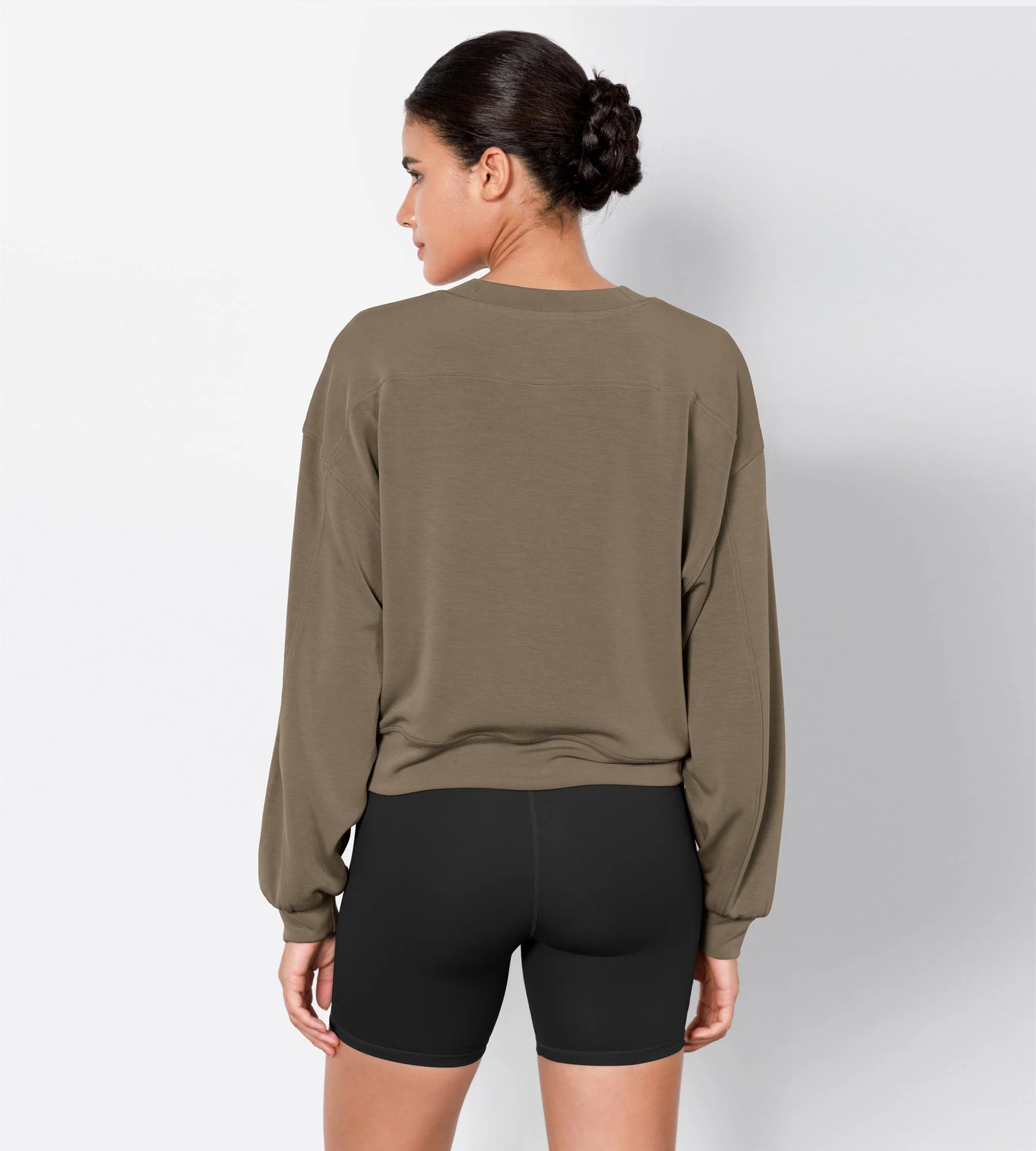Modal Soft Long Sleeve Cropped Sweatshirts - Image 31