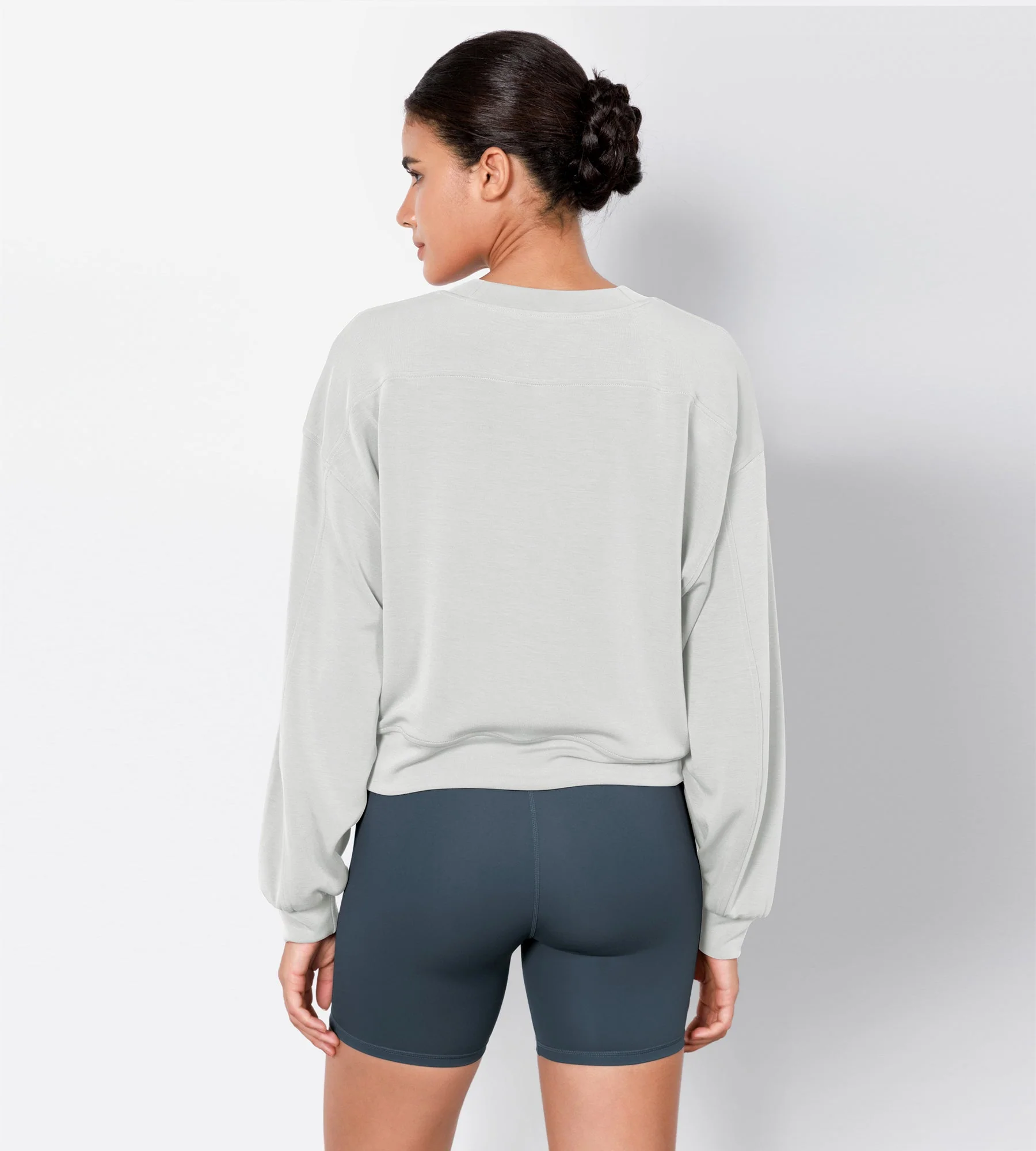 Modal Soft Long Sleeve Cropped Sweatshirts - Image 34