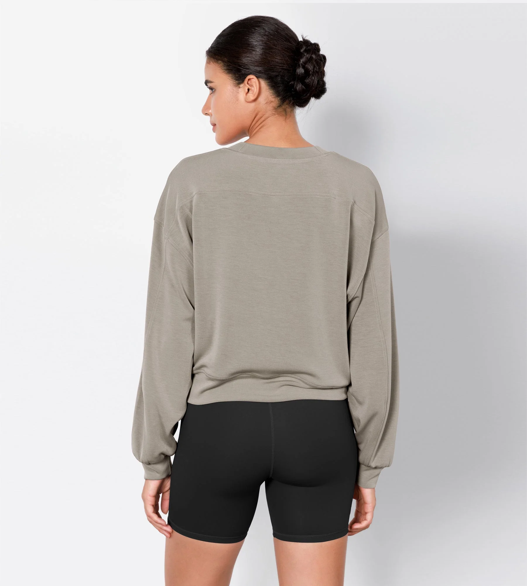 Modal Soft Long Sleeve Cropped Sweatshirts - Image 39