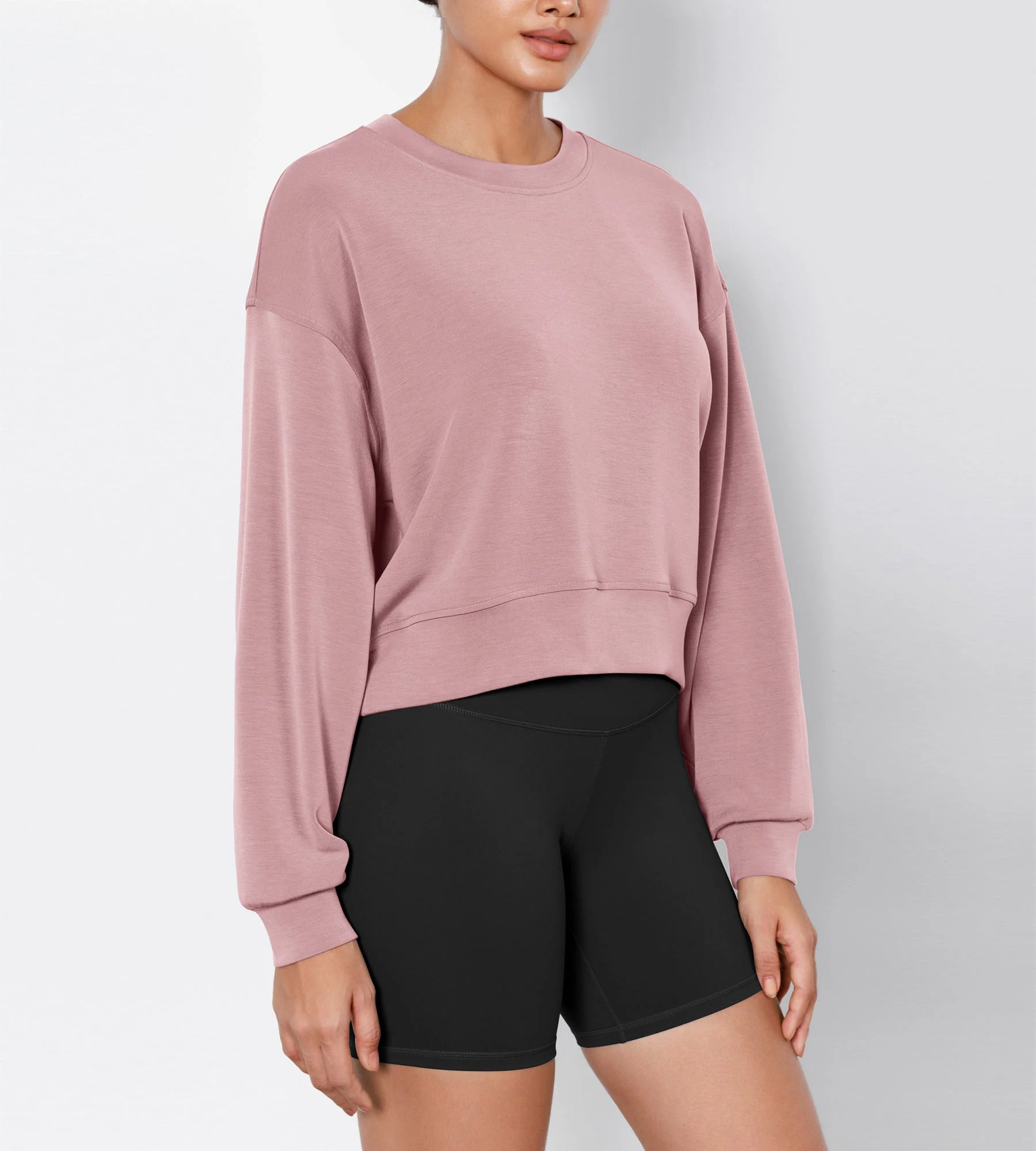Modal Soft Long Sleeve Cropped Sweatshirts - Image 48
