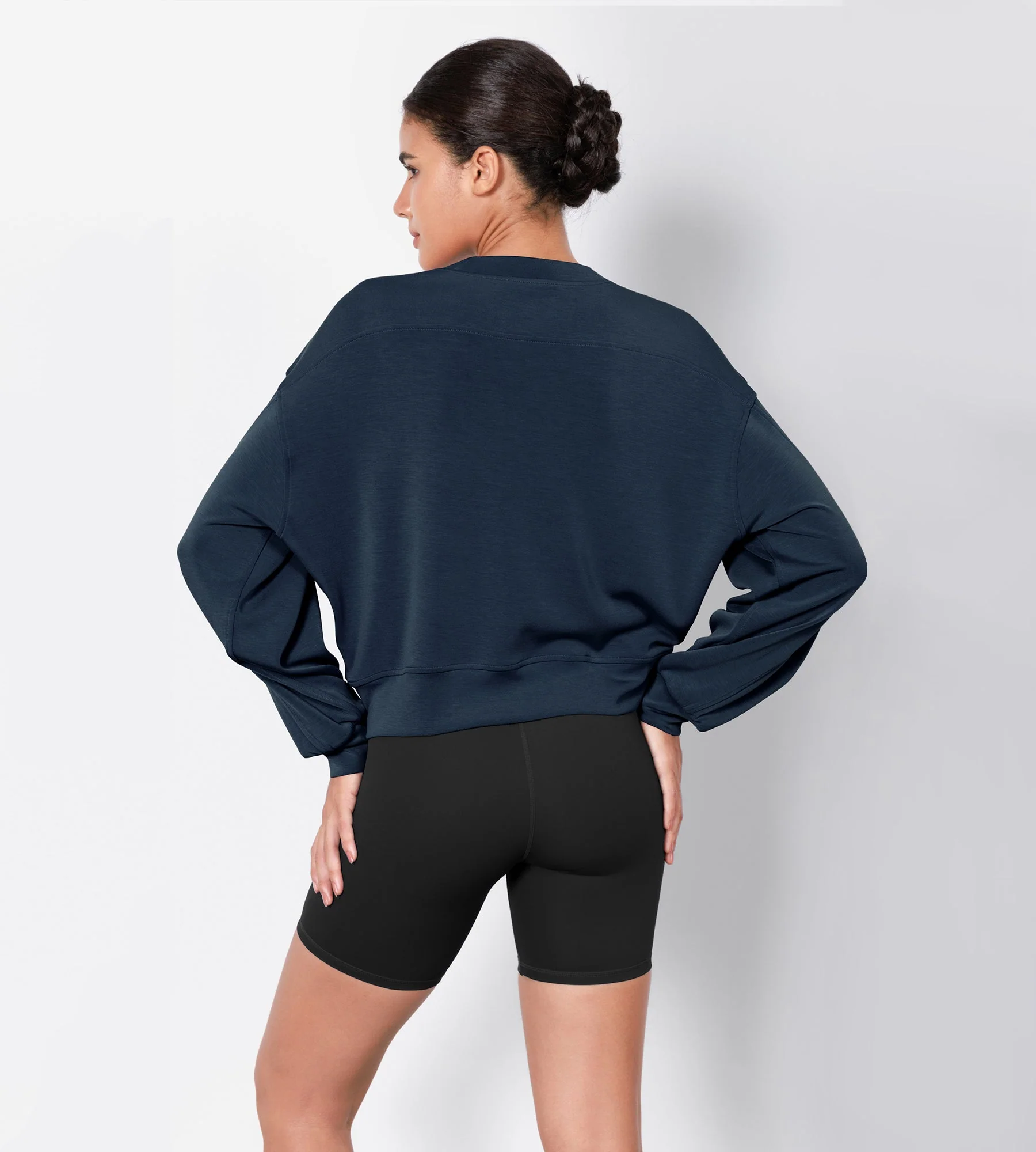 Modal Soft Long Sleeve Cropped Sweatshirts - Image 8