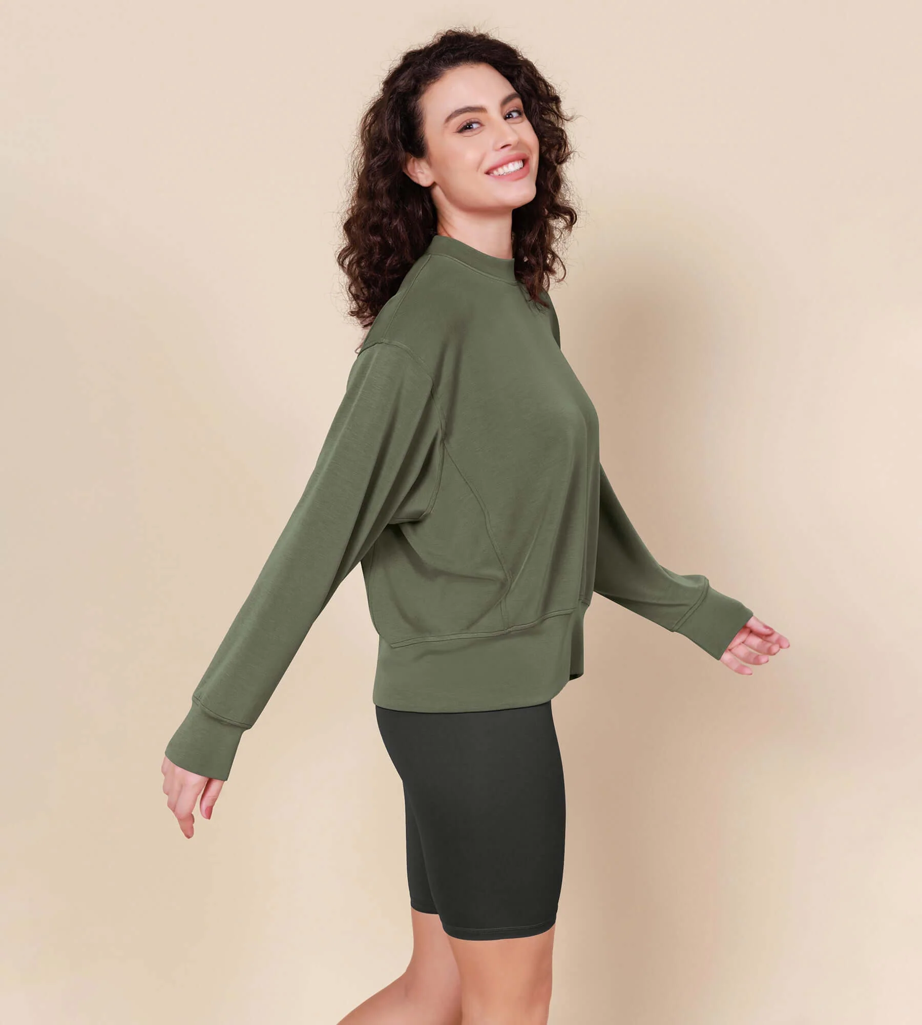 Modal Soft Long Sleeve Oversized Sweatshirts - Image 11