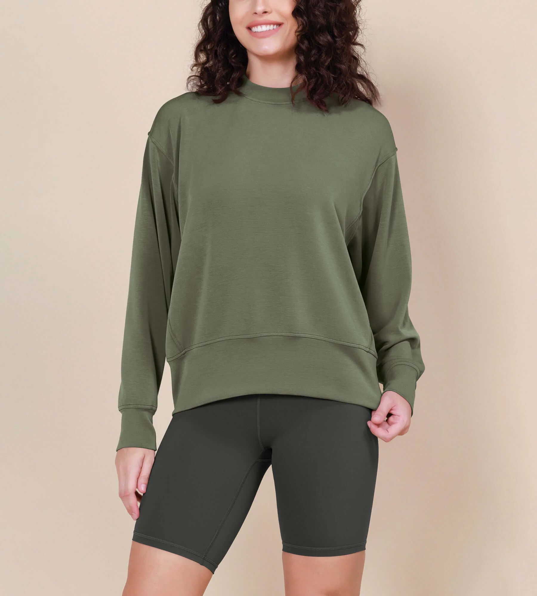Modal Soft Long Sleeve Oversized Sweatshirts - Image 12