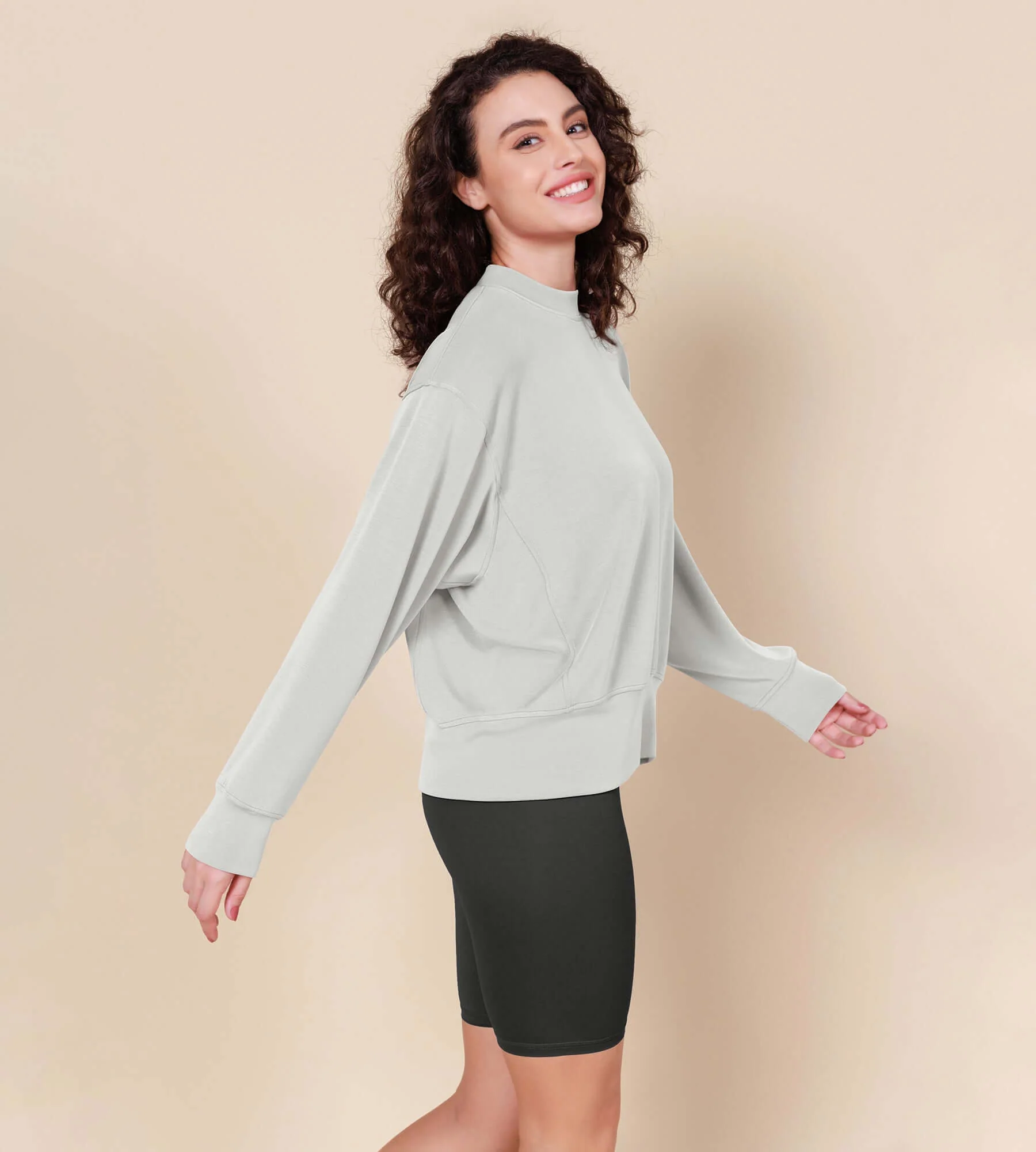 Modal Soft Long Sleeve Oversized Sweatshirts - Image 17