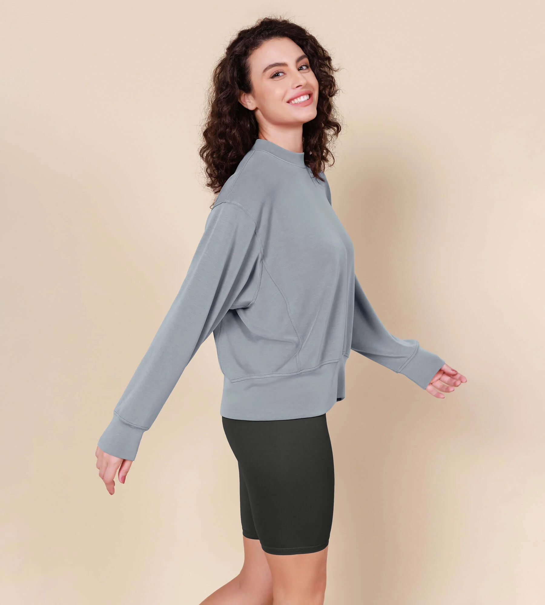 Modal Soft Long Sleeve Oversized Sweatshirts - Image 19