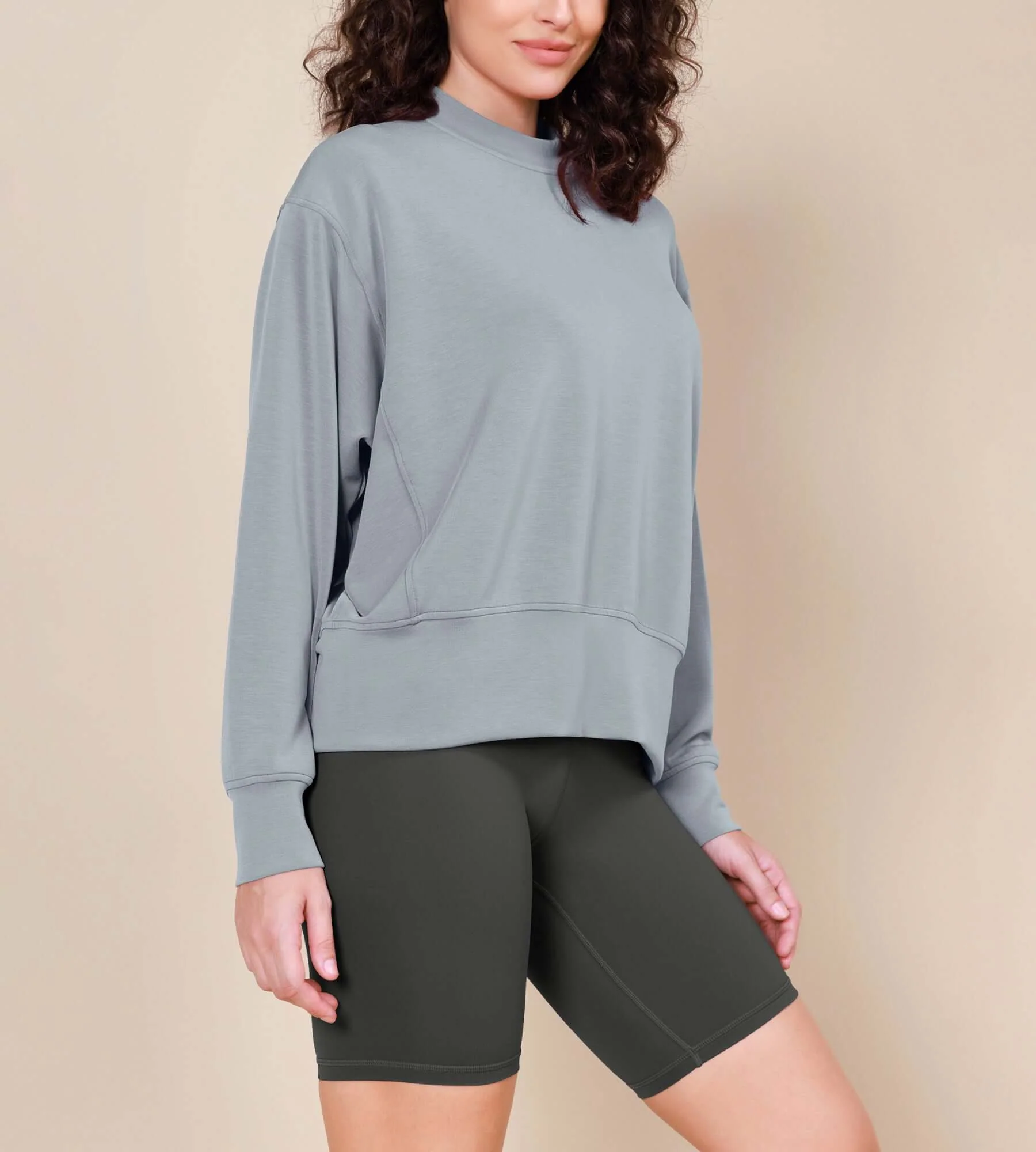 Modal Soft Long Sleeve Oversized Sweatshirts - Image 20