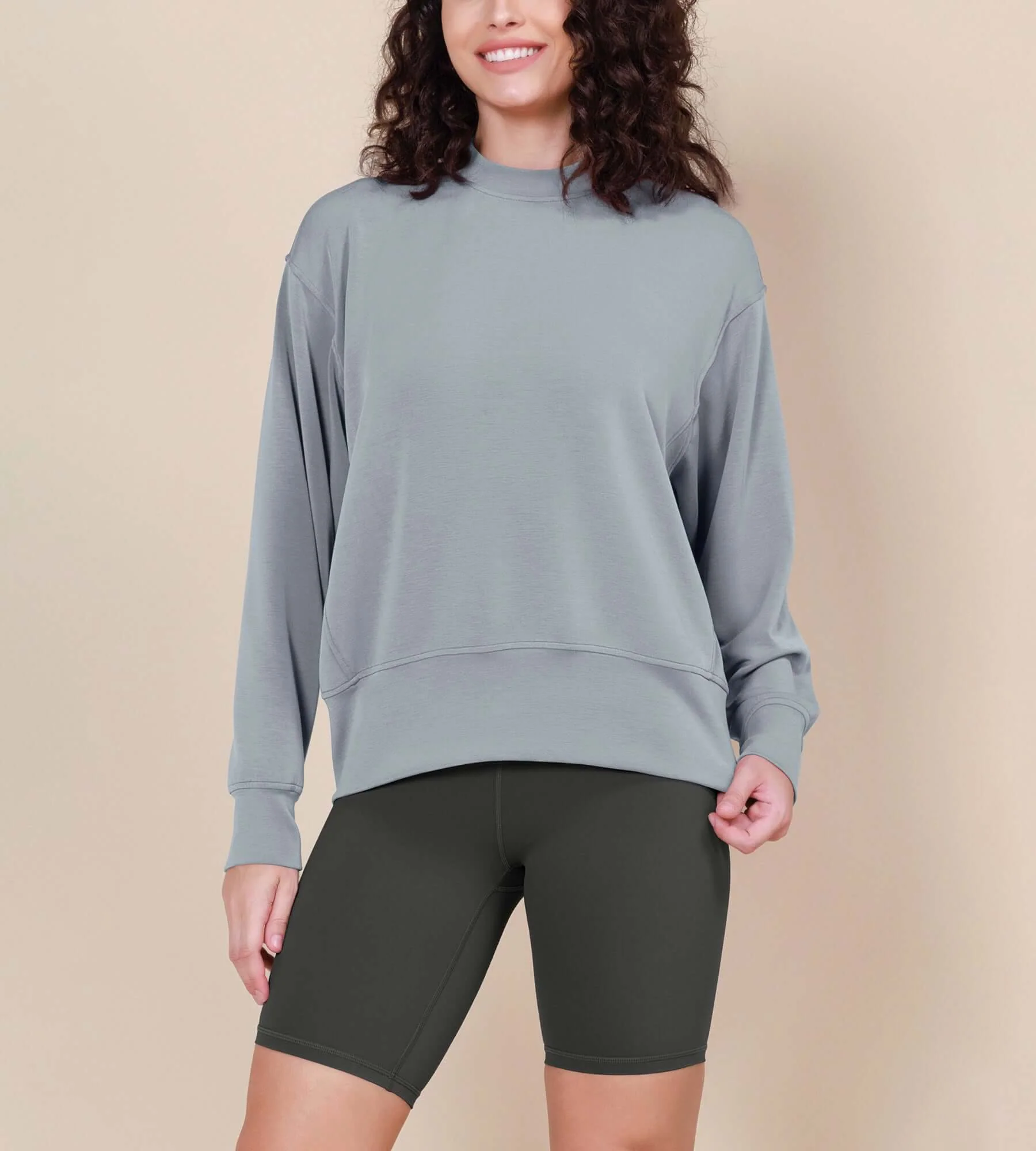 Modal Soft Long Sleeve Oversized Sweatshirts - Image 21