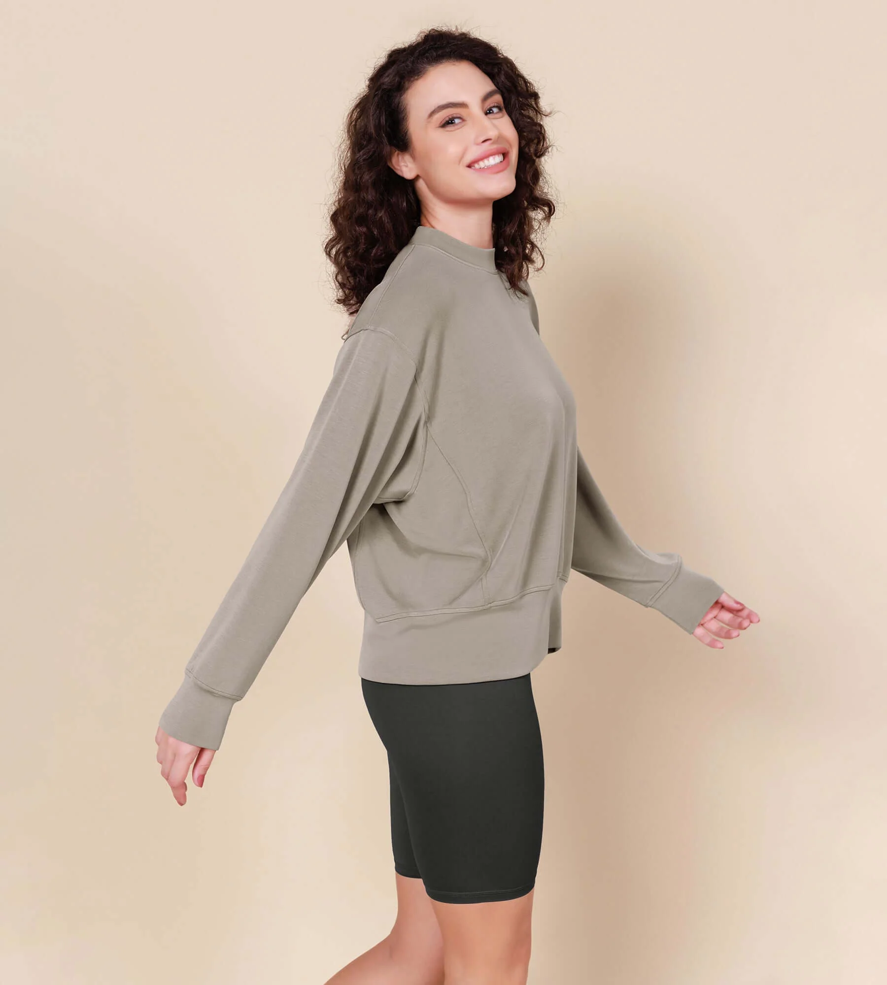 Modal Soft Long Sleeve Oversized Sweatshirts - Image 29