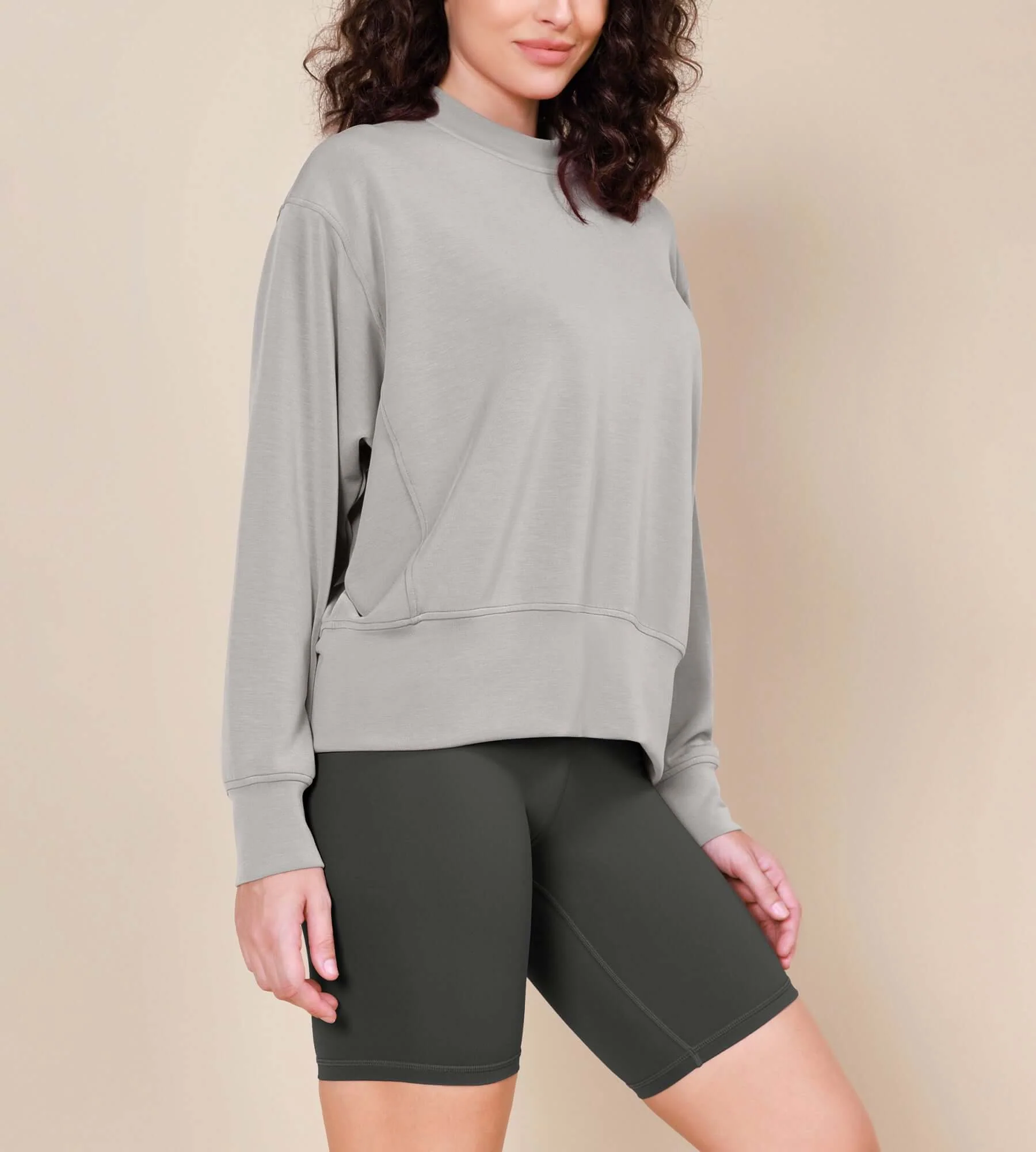 Modal Soft Long Sleeve Oversized Sweatshirts - Image 32