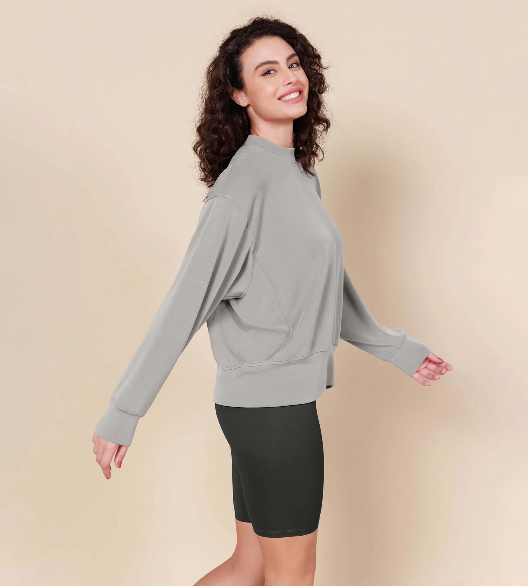 Modal Soft Long Sleeve Oversized Sweatshirts - Image 33