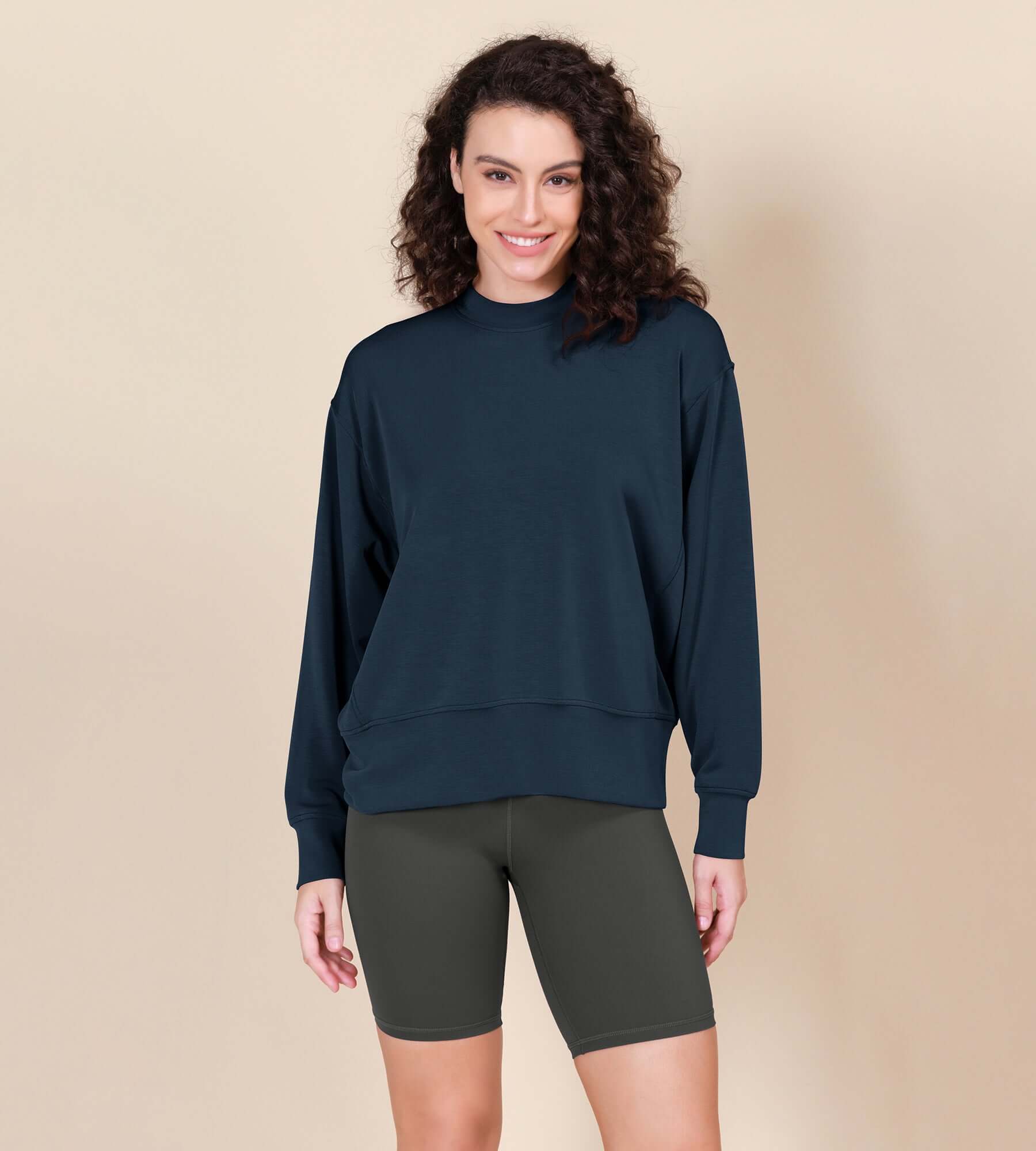 Modal Soft Long Sleeve Oversized Sweatshirts - Image 35