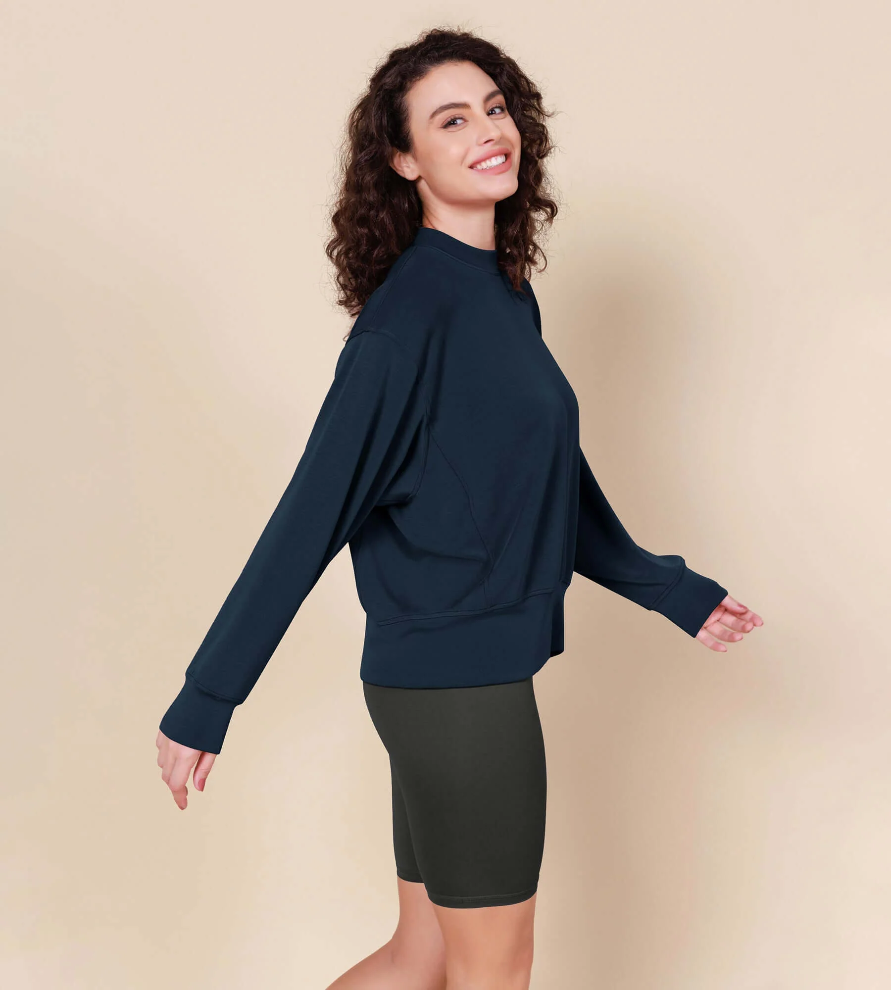 Modal Soft Long Sleeve Oversized Sweatshirts - Image 36