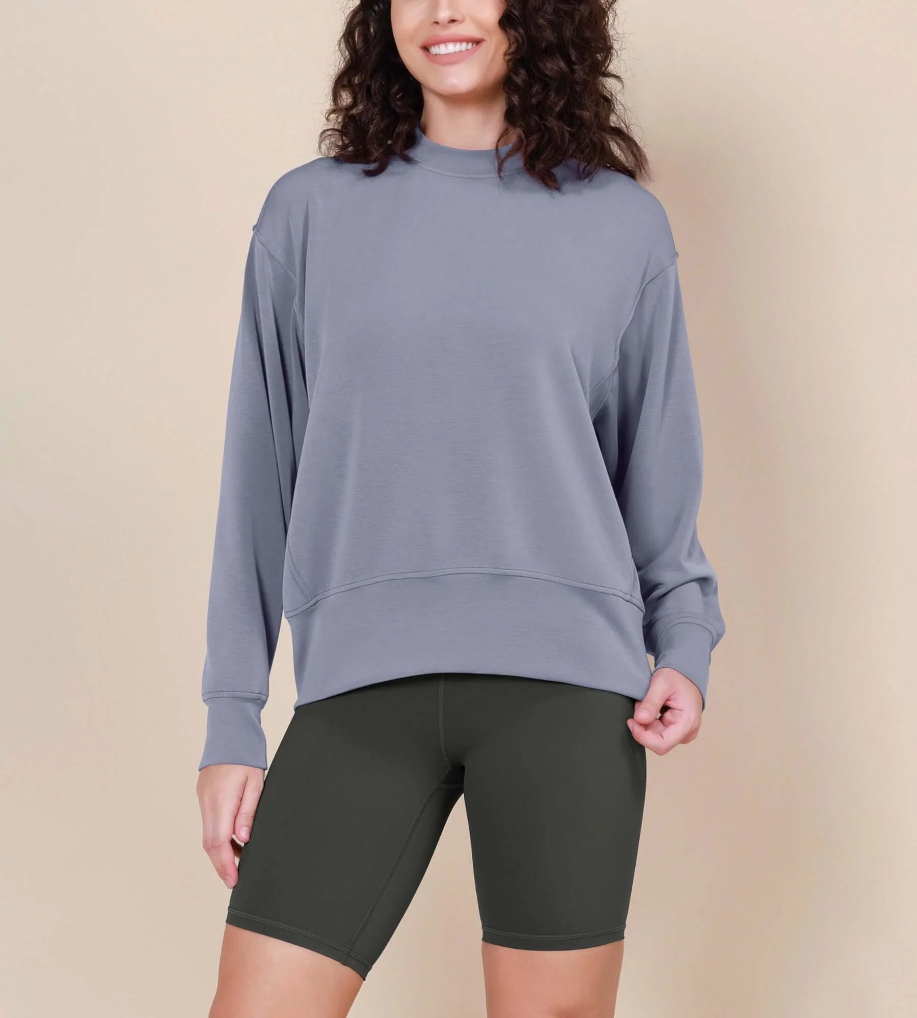 Modal Soft Long Sleeve Oversized Sweatshirts - Image 40