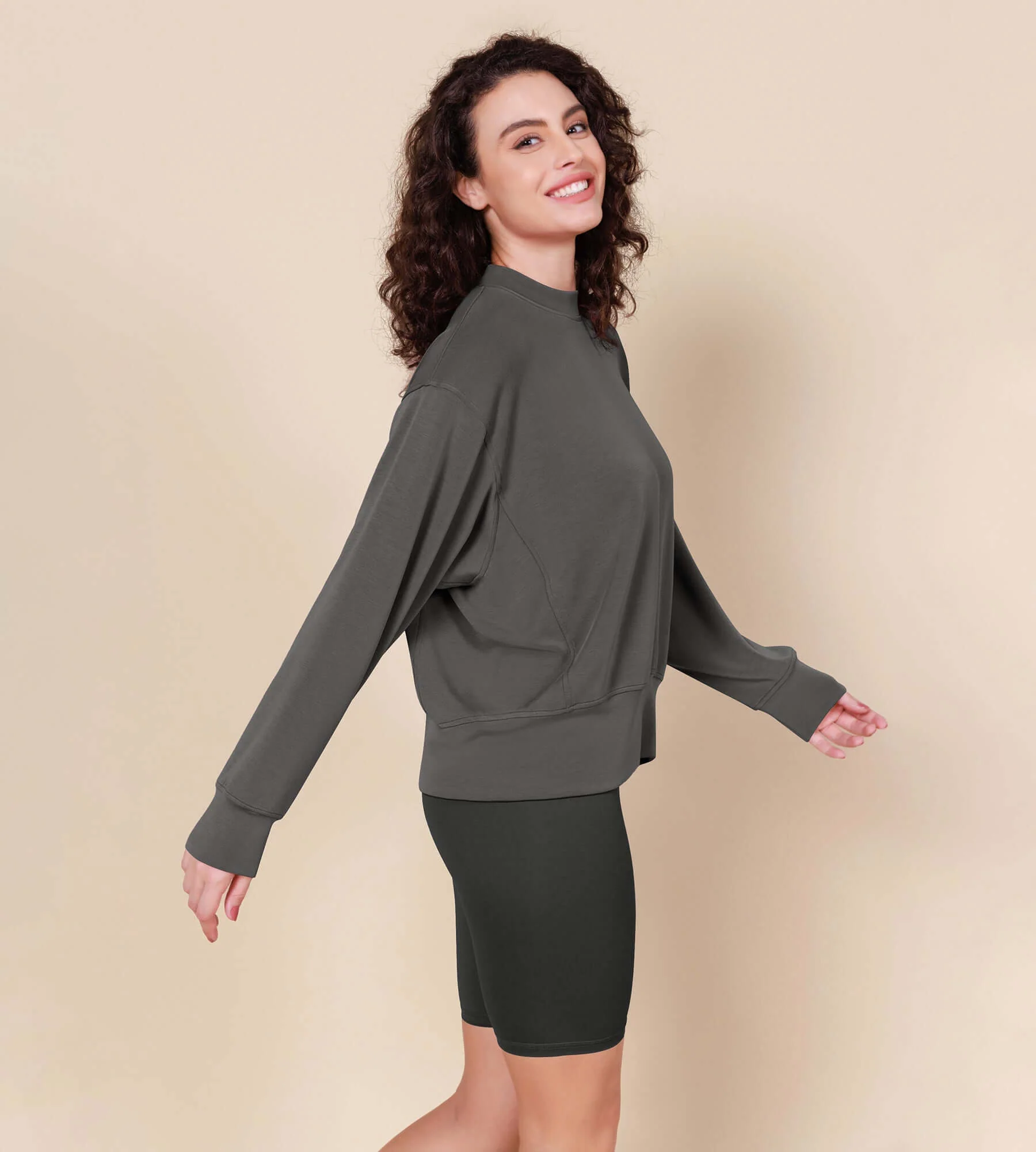 Modal Soft Long Sleeve Oversized Sweatshirts - Image 8